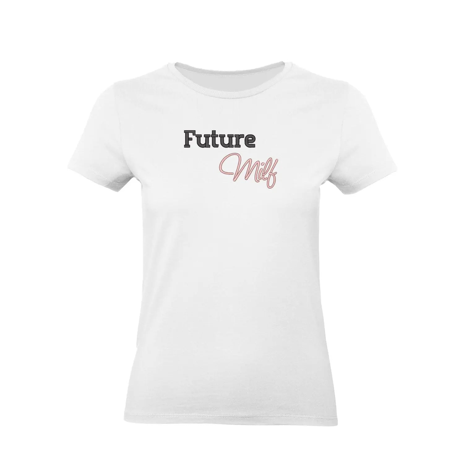 Koszulka damska „Future MILF” – Haft 3D, Styl i Pewność Siebie Haft z radości
