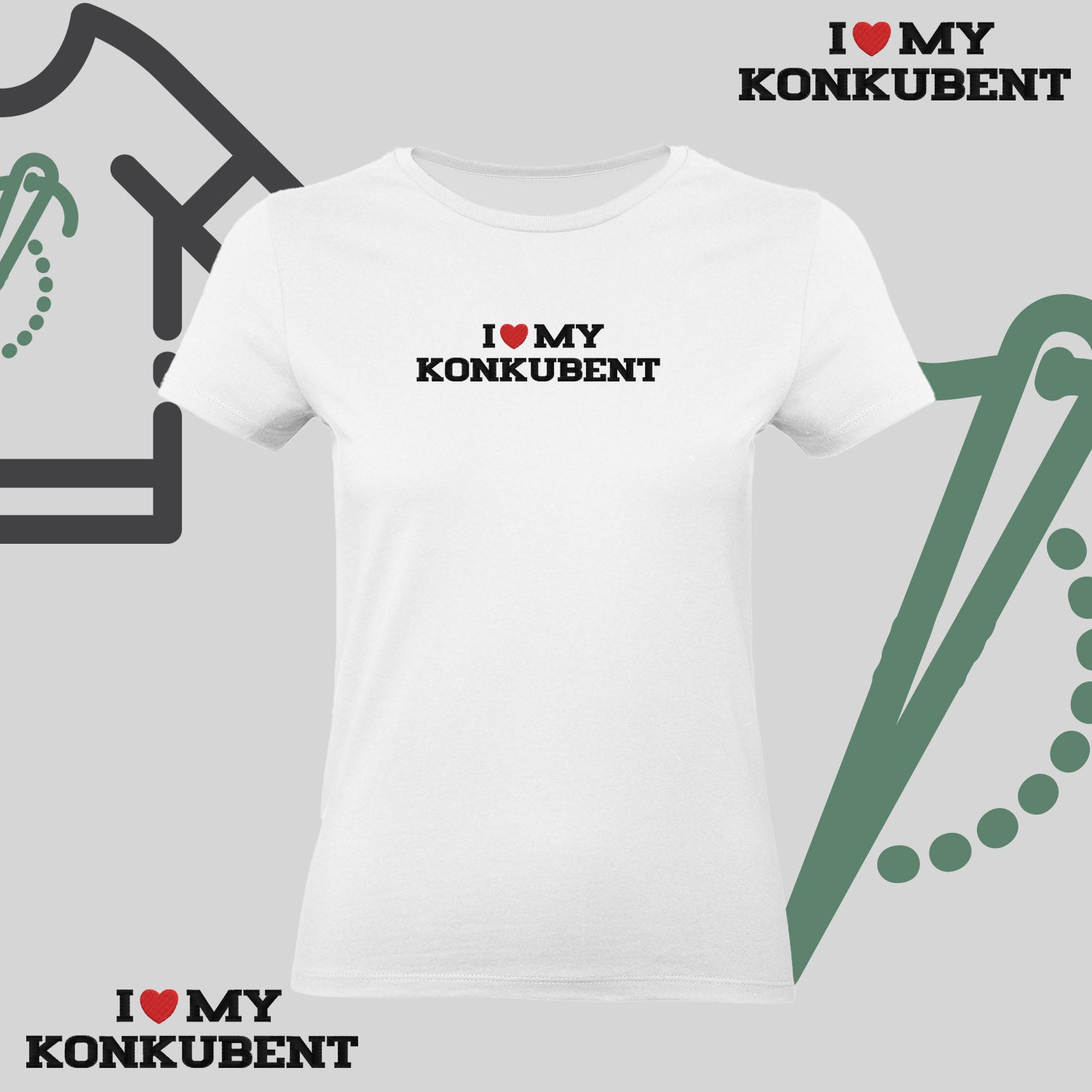 Koszulka damska z haftem „I❤️ MY KONKUBENT