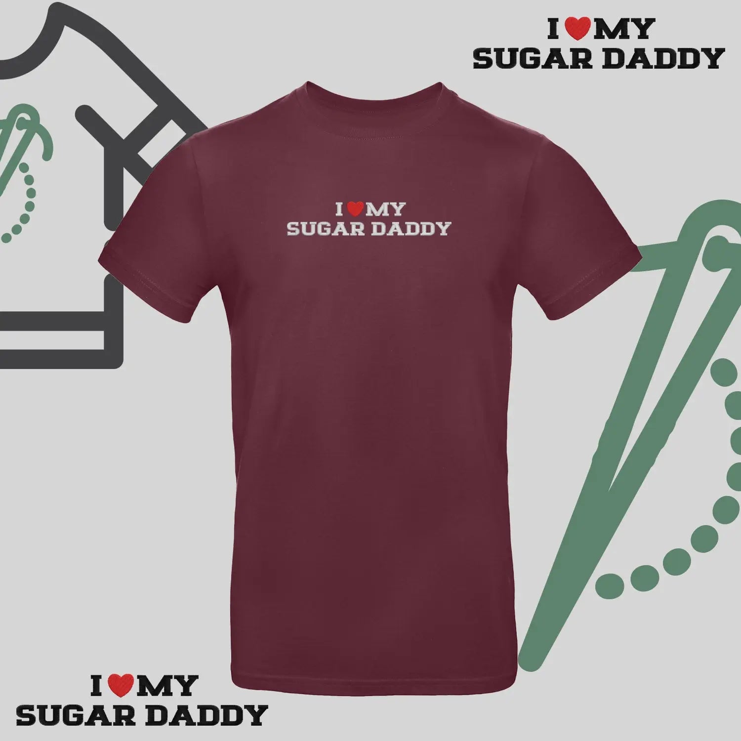 Koszulka damska z haftem „I❤️ MY SUGAR DADDY" Haft z radości