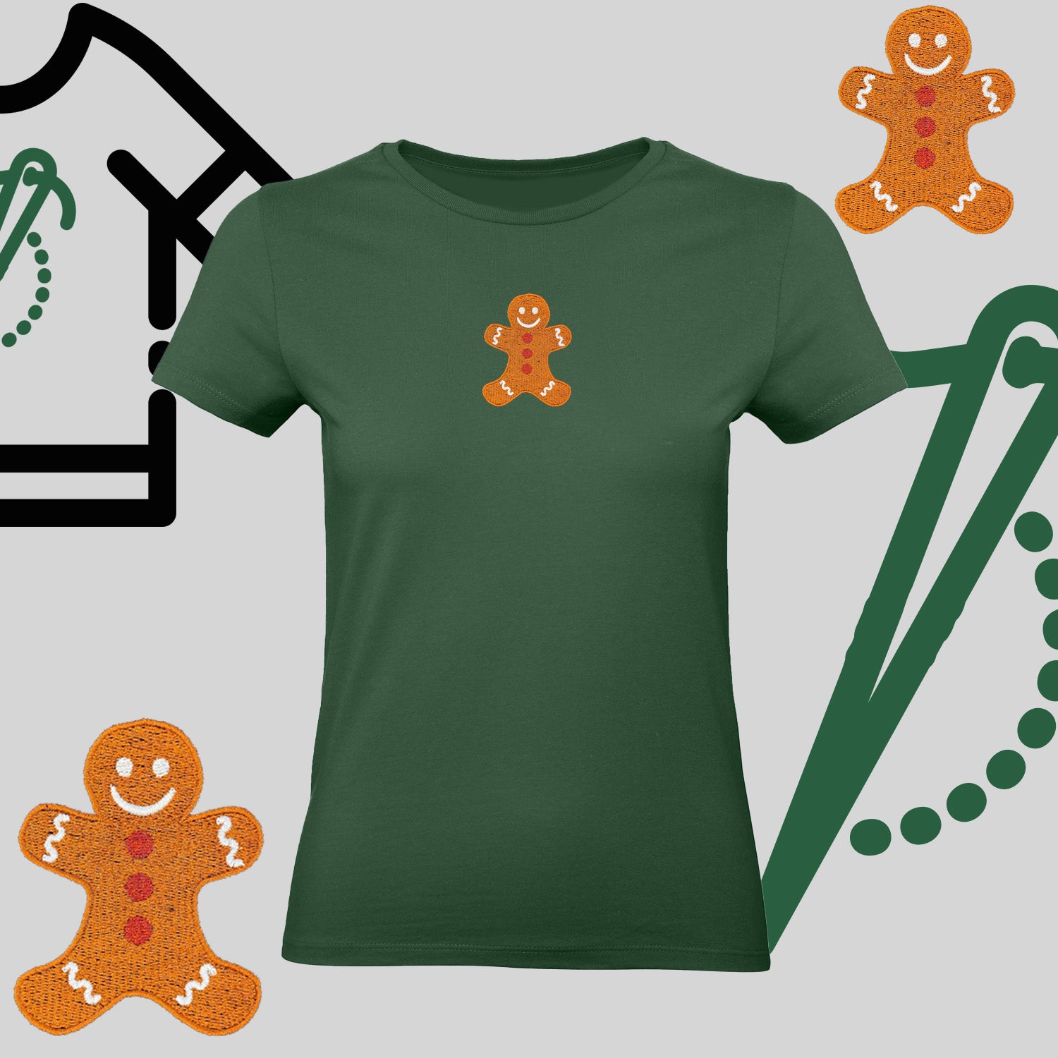 Koszulka damska  "Ciastek" – haft komputerowy, styl z pozytywnym przekazem