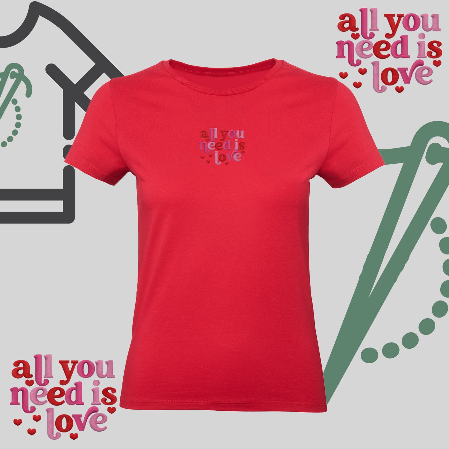 Koszulka damska z haftem „All You Need Is Love"