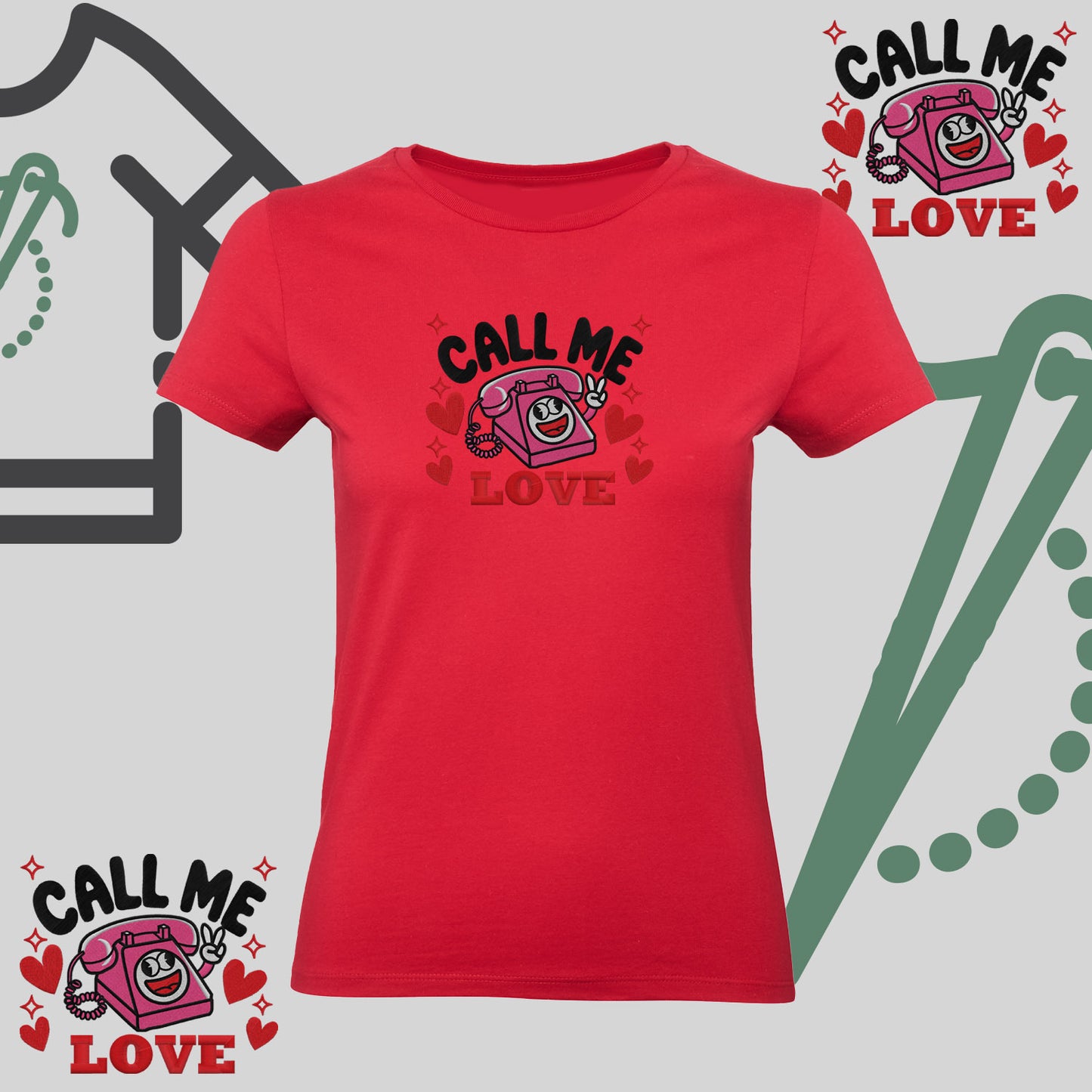 Koszulka damska z haftem "Call Me Love"