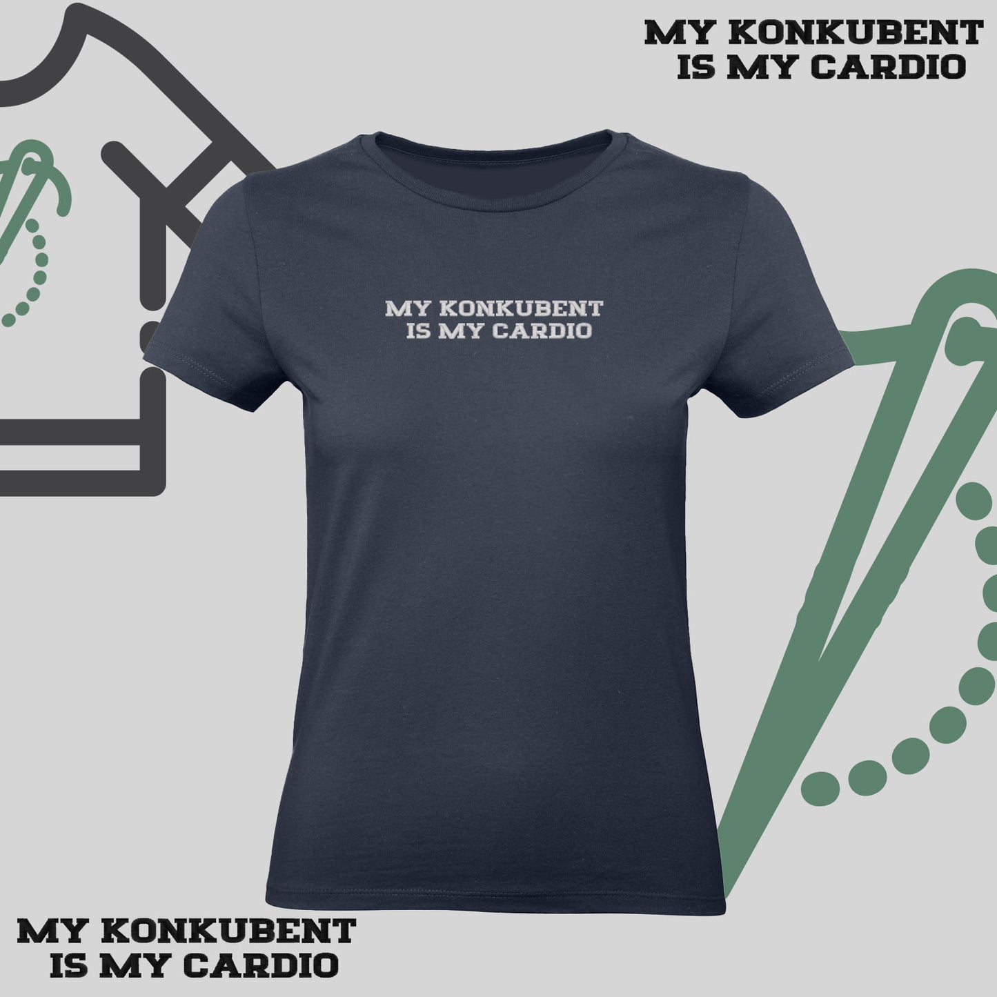 Koszulka damska z haftem „My Konkubent is my cardio"