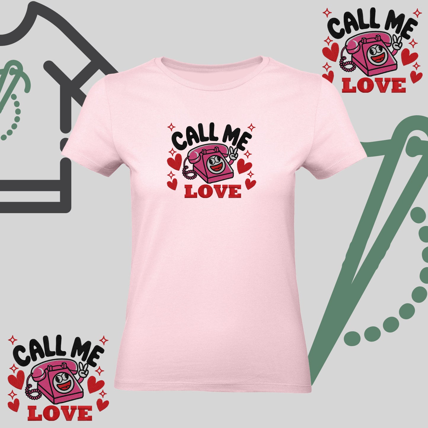 Koszulka damska z haftem "Call Me Love"