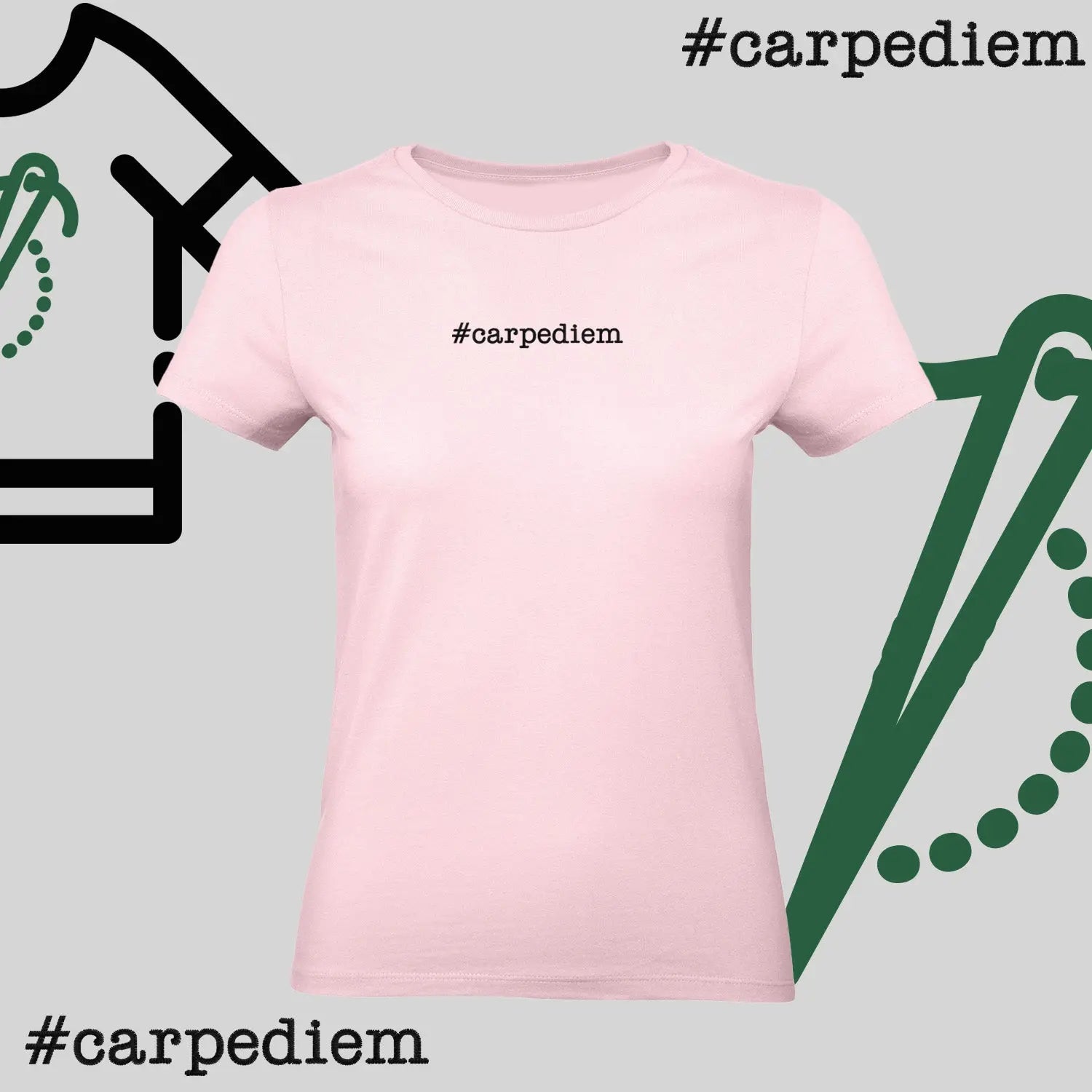 Koszulka damska "#carpediem" – haft komputerowy, styl z przesłaniem Haft z radości