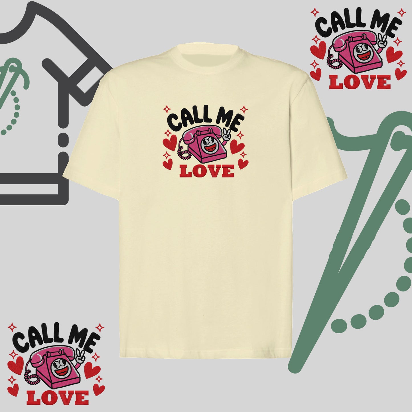 Koszulka oversize z haftem „Call Me Love"