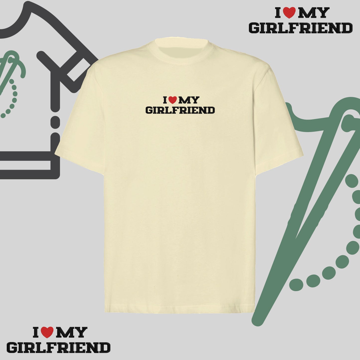 Koszulka oversize z haftem „I❤️ MY GIRLFRIEND"