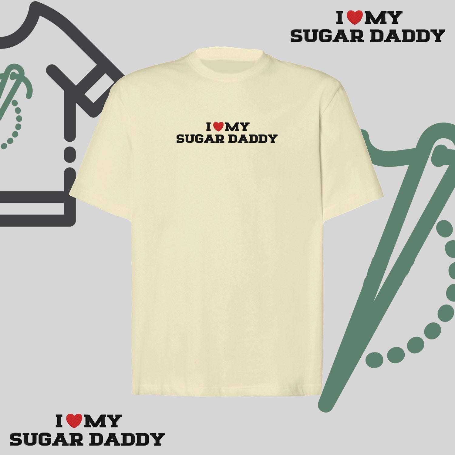 Koszulka oversize z haftem „„I❤️ MY SUGAR DADDY