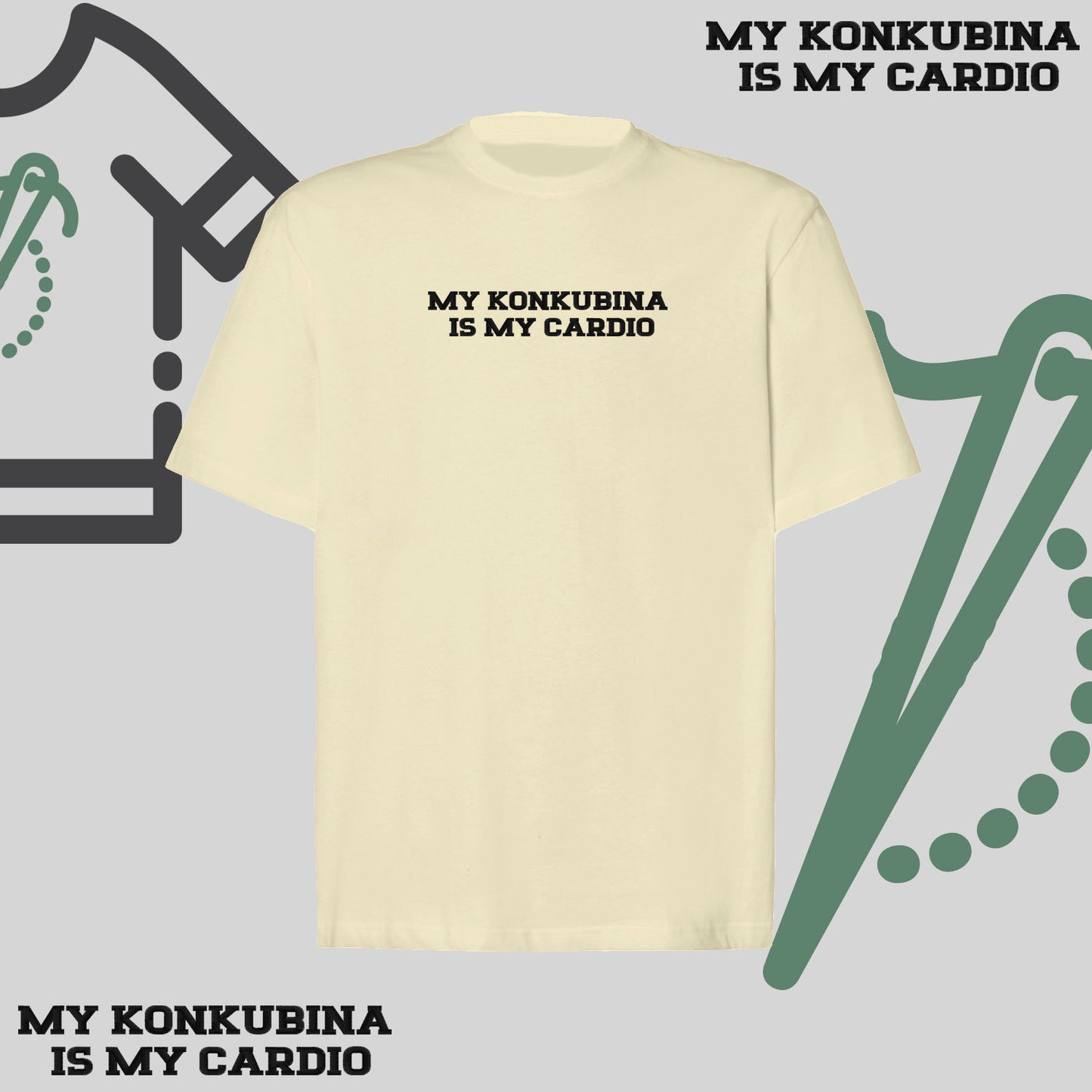 Koszulka oversize z haftem „My Konkubina is my cardio"