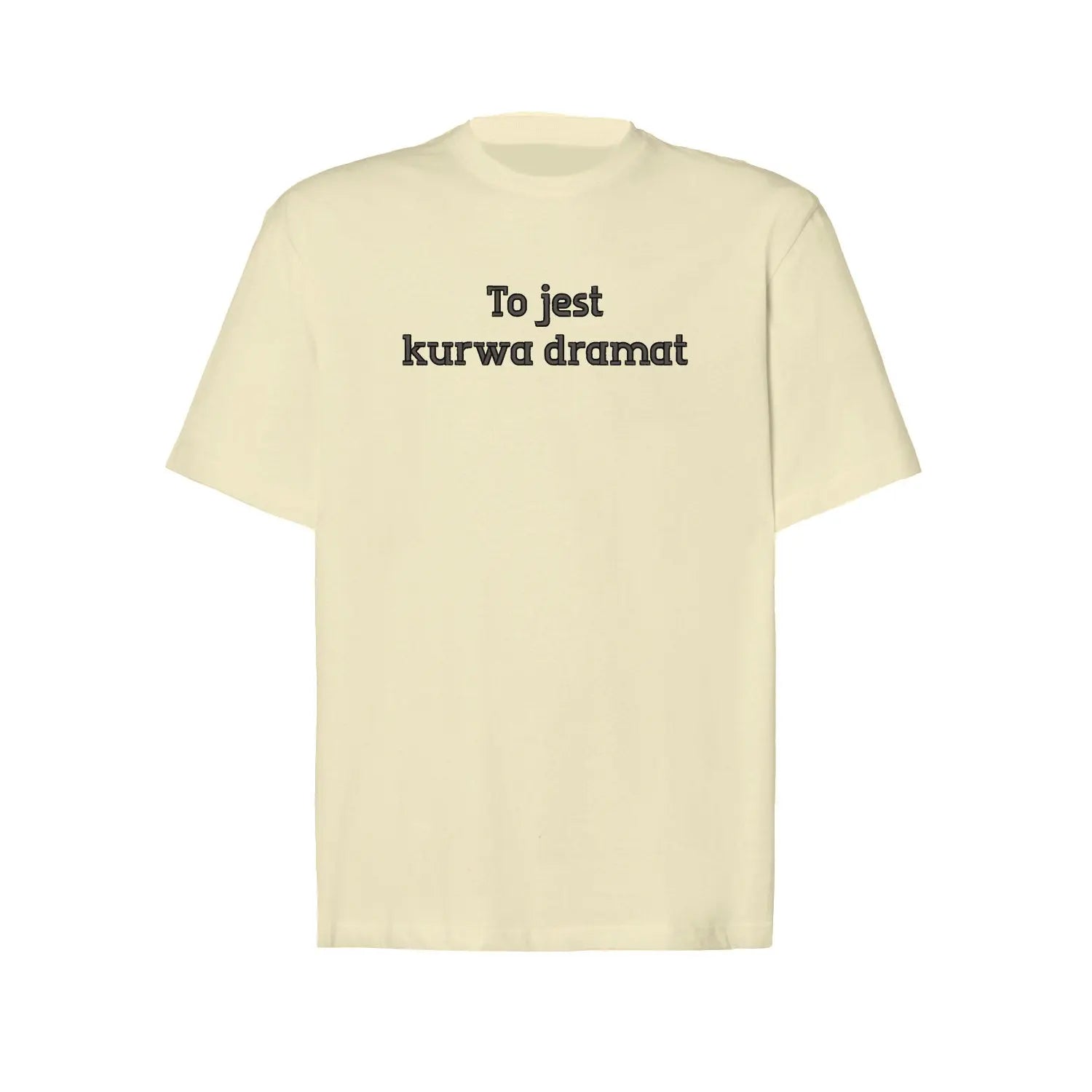 Koszulka oversize „To jest k***a dramat” BEZ CENZURY– Haft 3D, Styl i Dystans Haft z radości