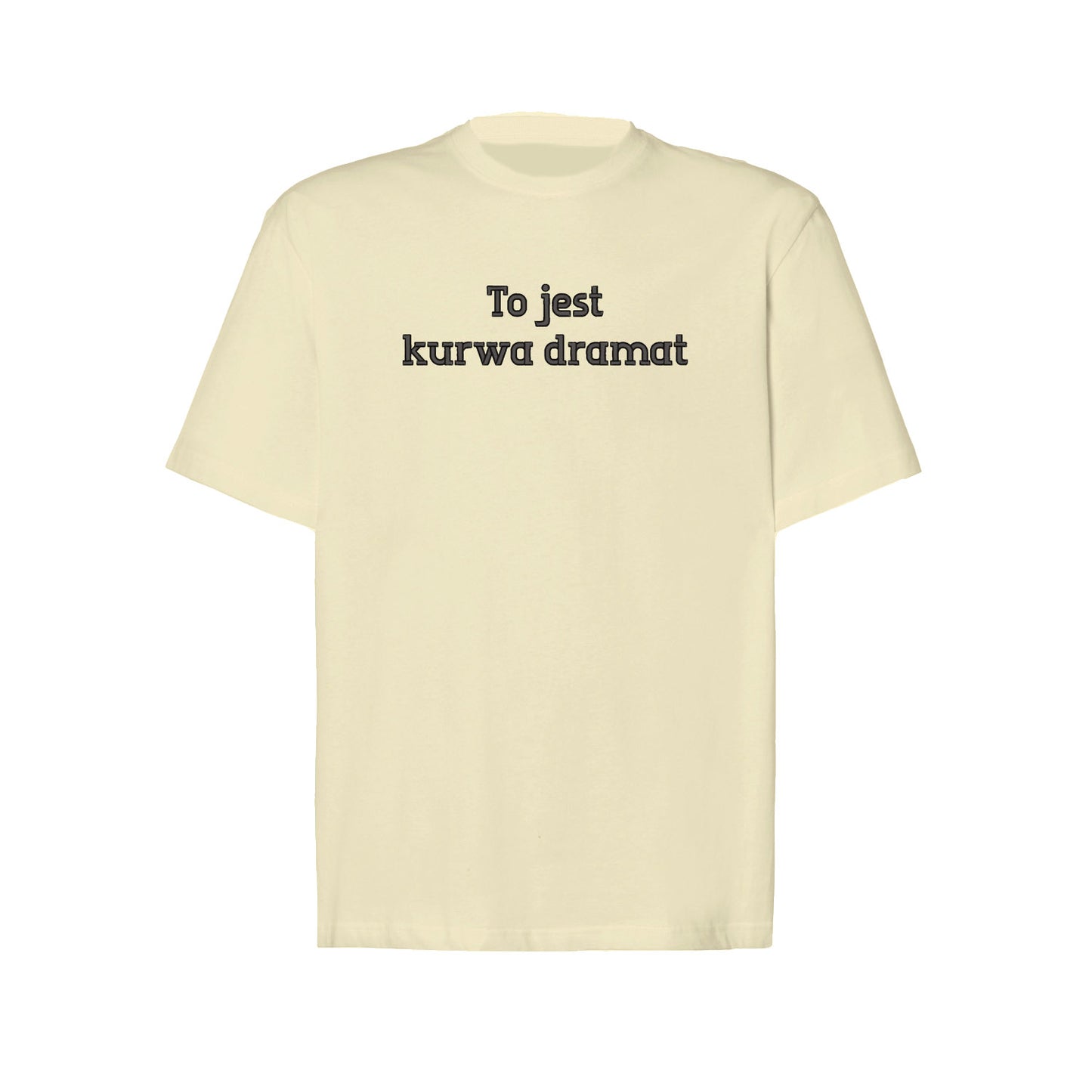 Koszulka oversize „To jest k***a dramat” BEZ CENZURY– Haft 3D, Styl i Dystans