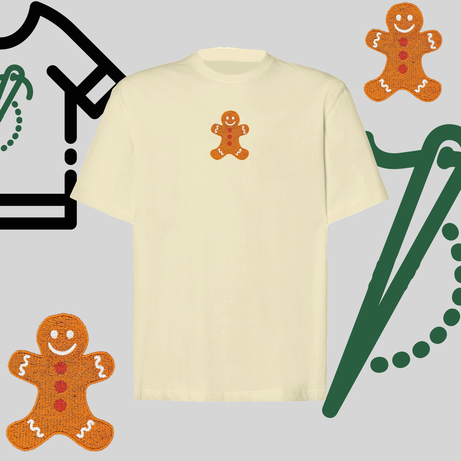 Koszulka oversize "Ciastek" – haft komputerowy, styl z przesłaniem