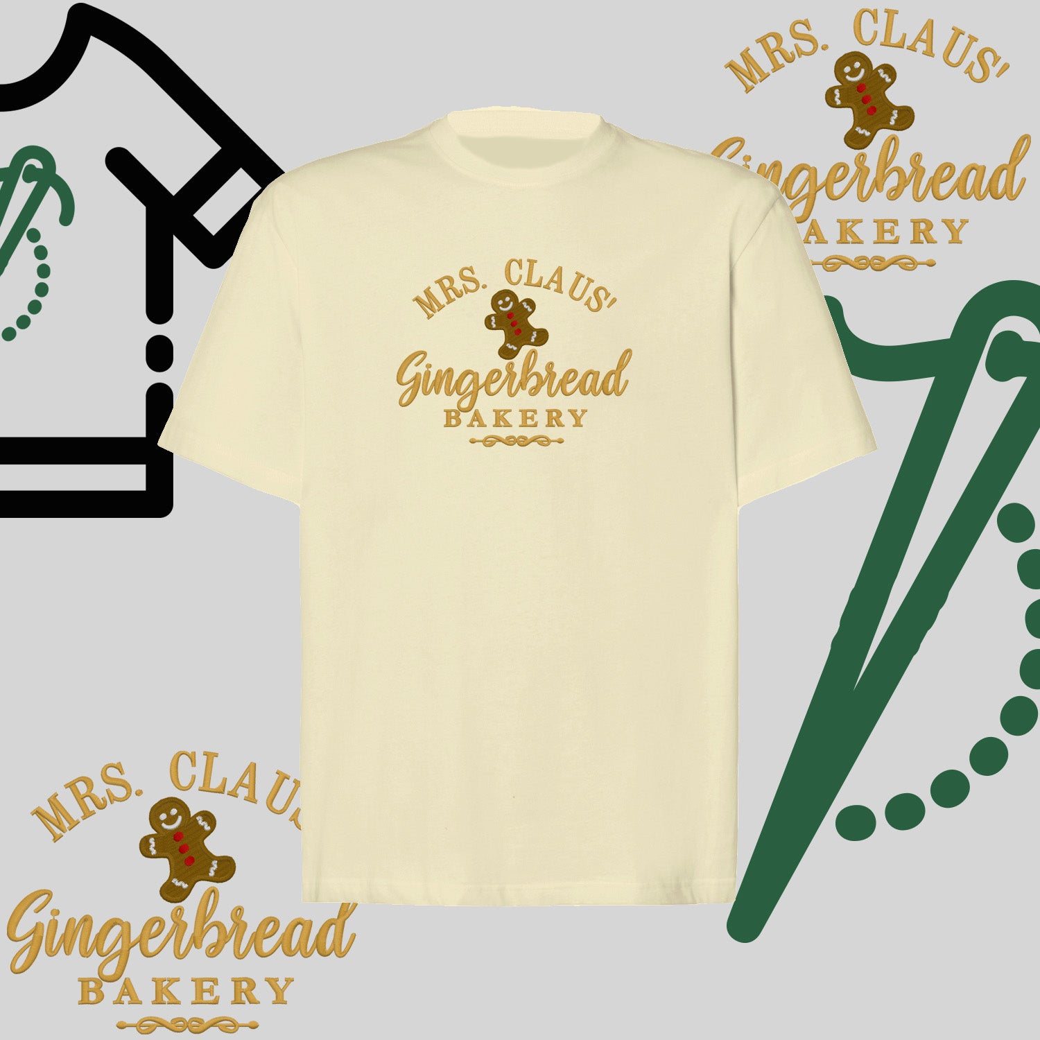 Koszulka oversize "Gingerbread" – haft komputerowy, styl z przesłaniem