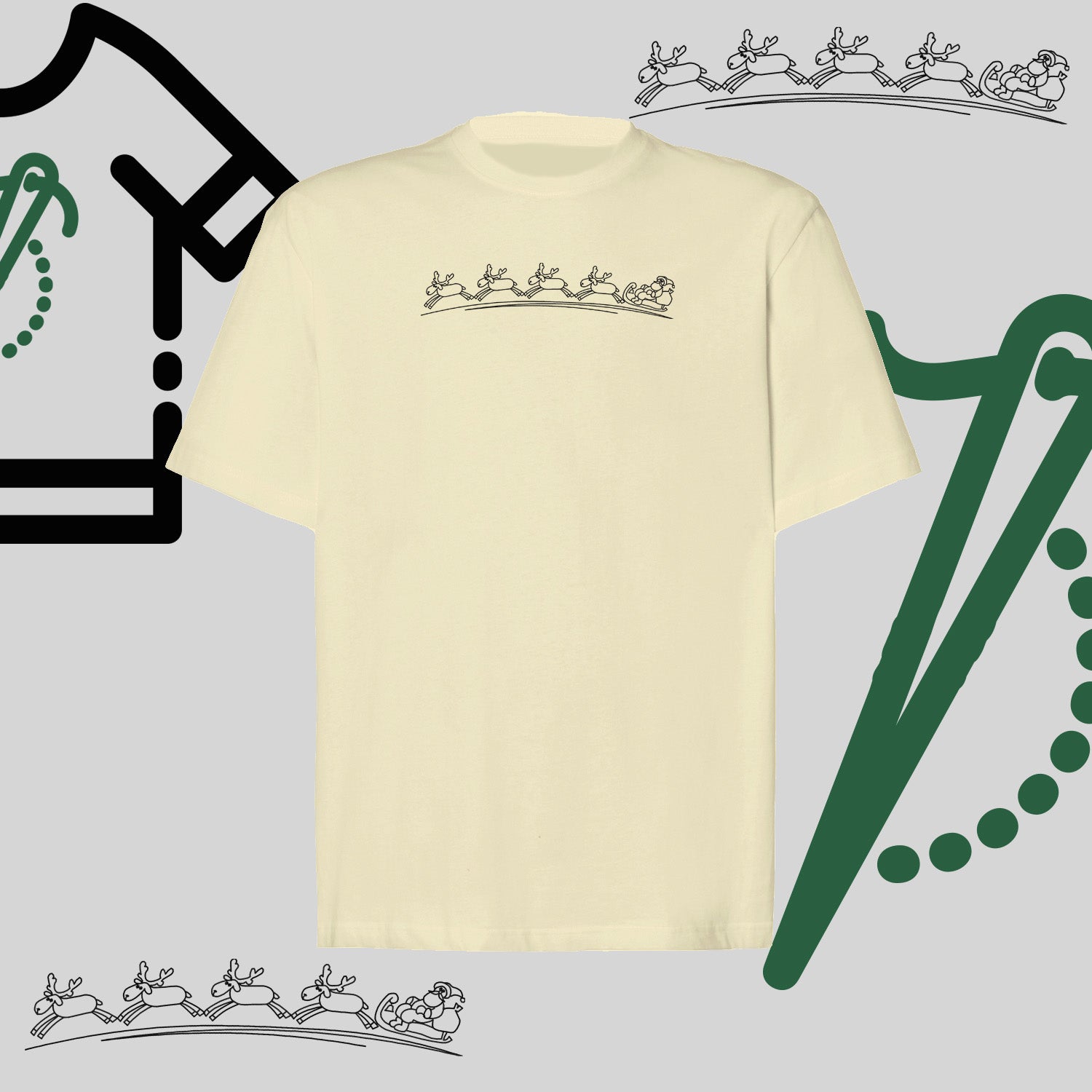 Koszulka oversize "Zaprzęg Świąteczny" – haft komputerowy, styl z przesłaniem