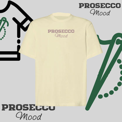 Koszulka oversize "PROSECCO MOOD" – haft komputerowy, styl na każdą okazję