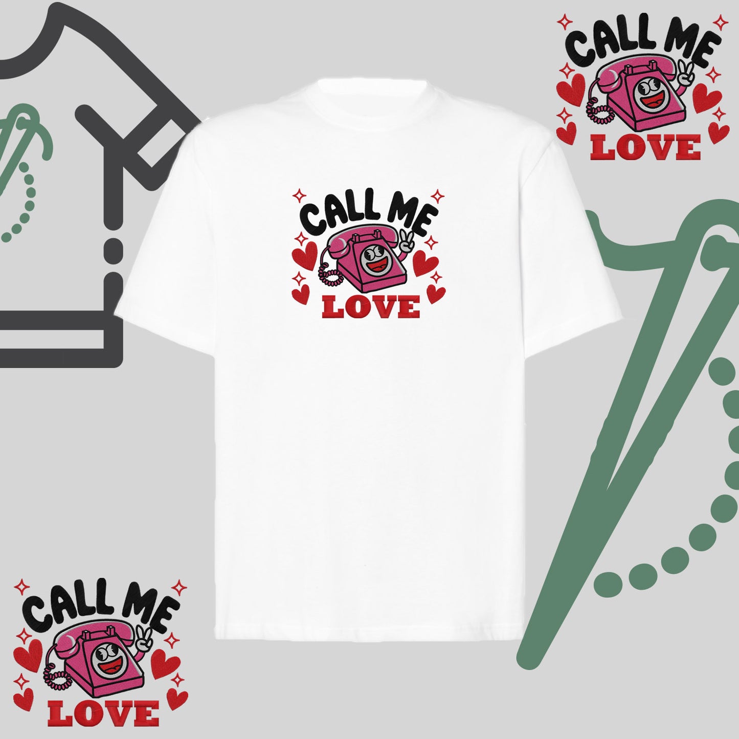 Koszulka oversize z haftem „Call Me Love"
