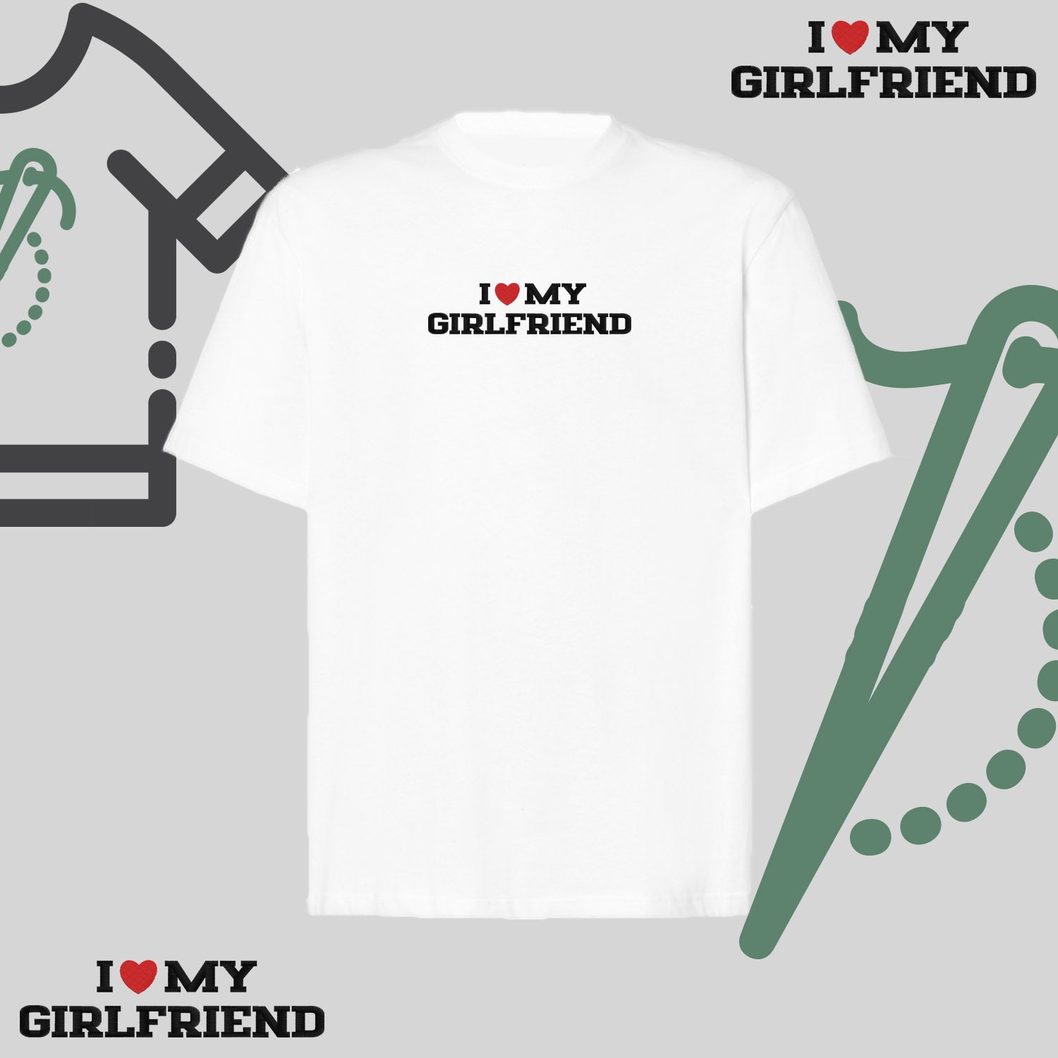 Koszulka oversize z haftem „I❤️ MY GIRLFRIEND