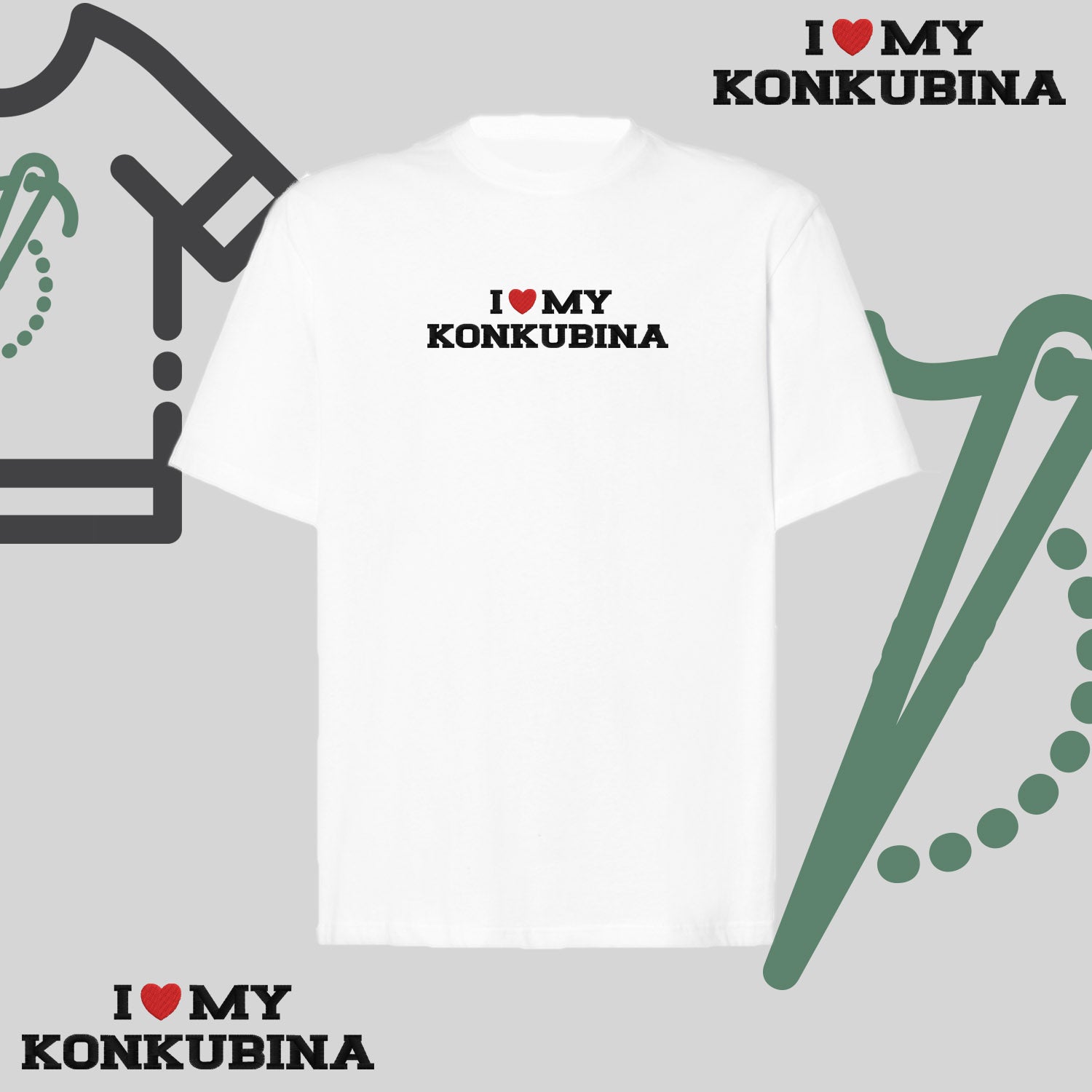 Koszulka oversize z haftem „I❤️ MY KONKUBINA