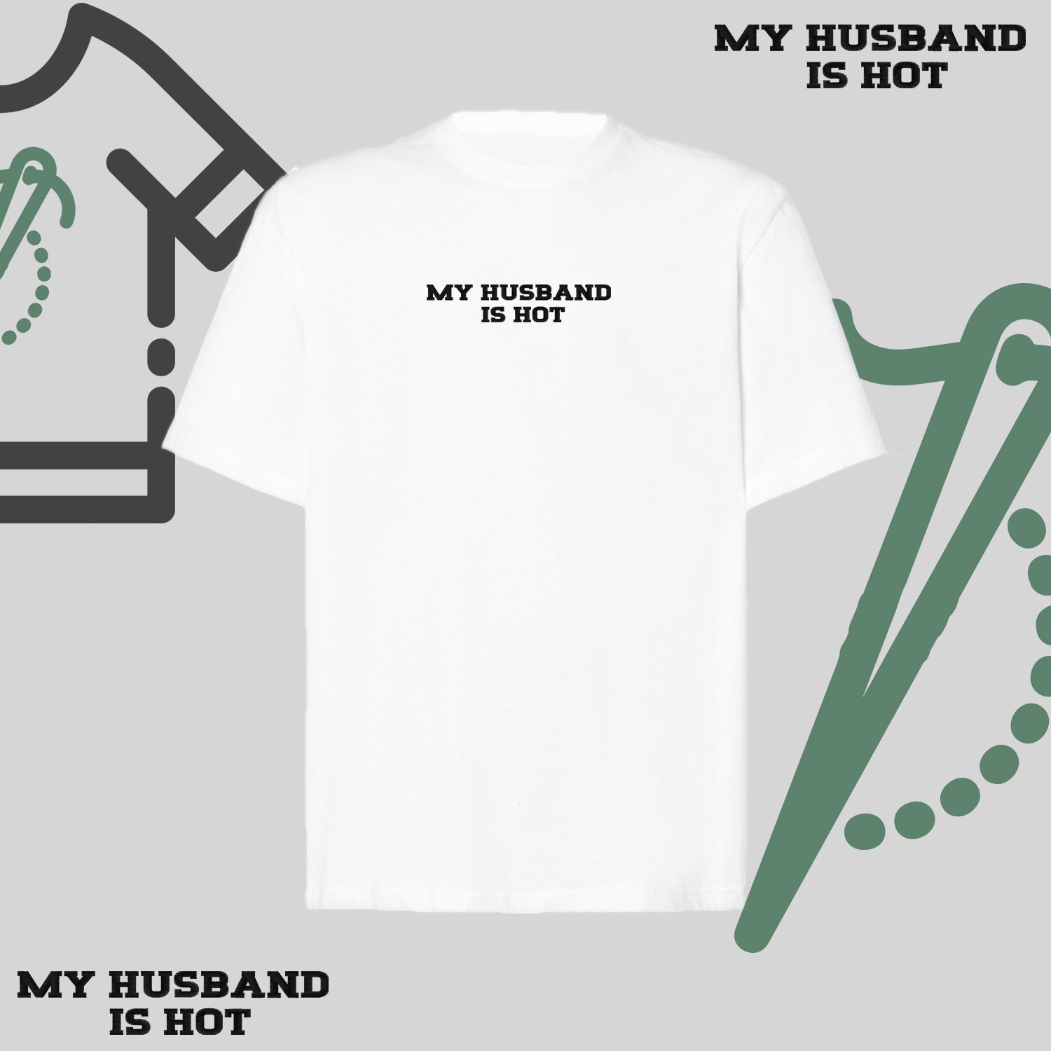 Koszulka oversize z haftem „MY HUSBAND IS HOT