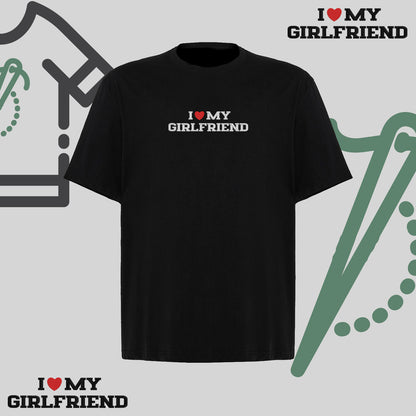 Koszulka oversize z haftem „I❤️ MY GIRLFRIEND"