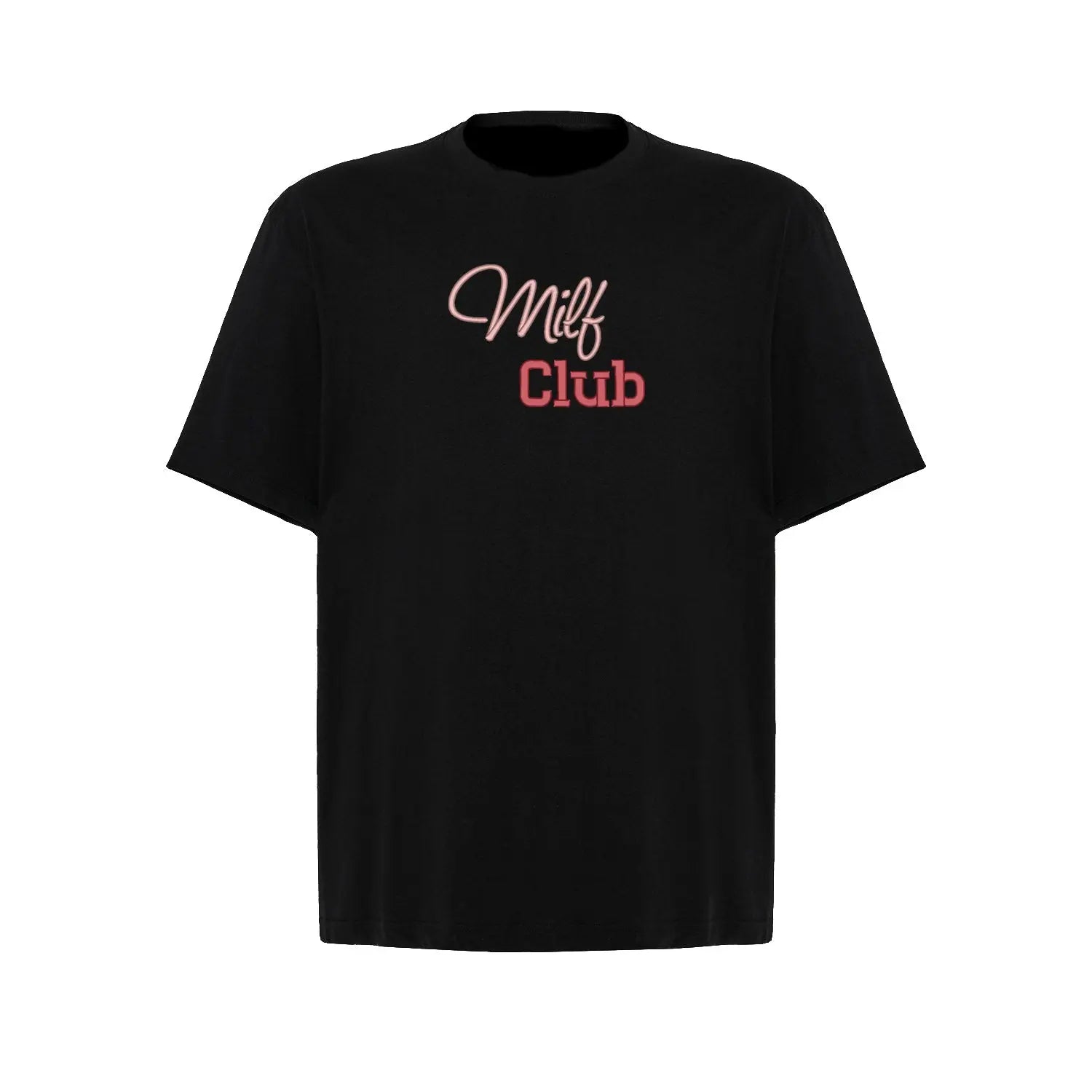 Koszulka oversize „Milf Club” – Haft 3D, Styl i Pewność Siebie Haft z radości