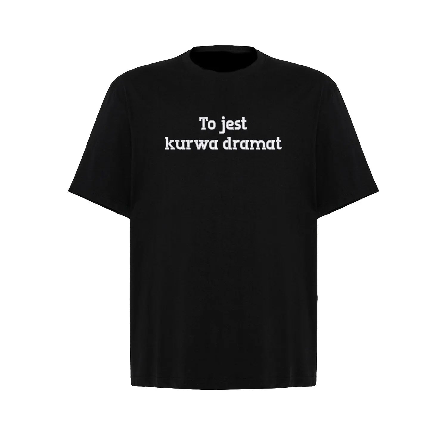 Koszulka oversize „To jest k***a dramat” BEZ CENZURY– Haft 3D, Styl i Dystans Haft z radości