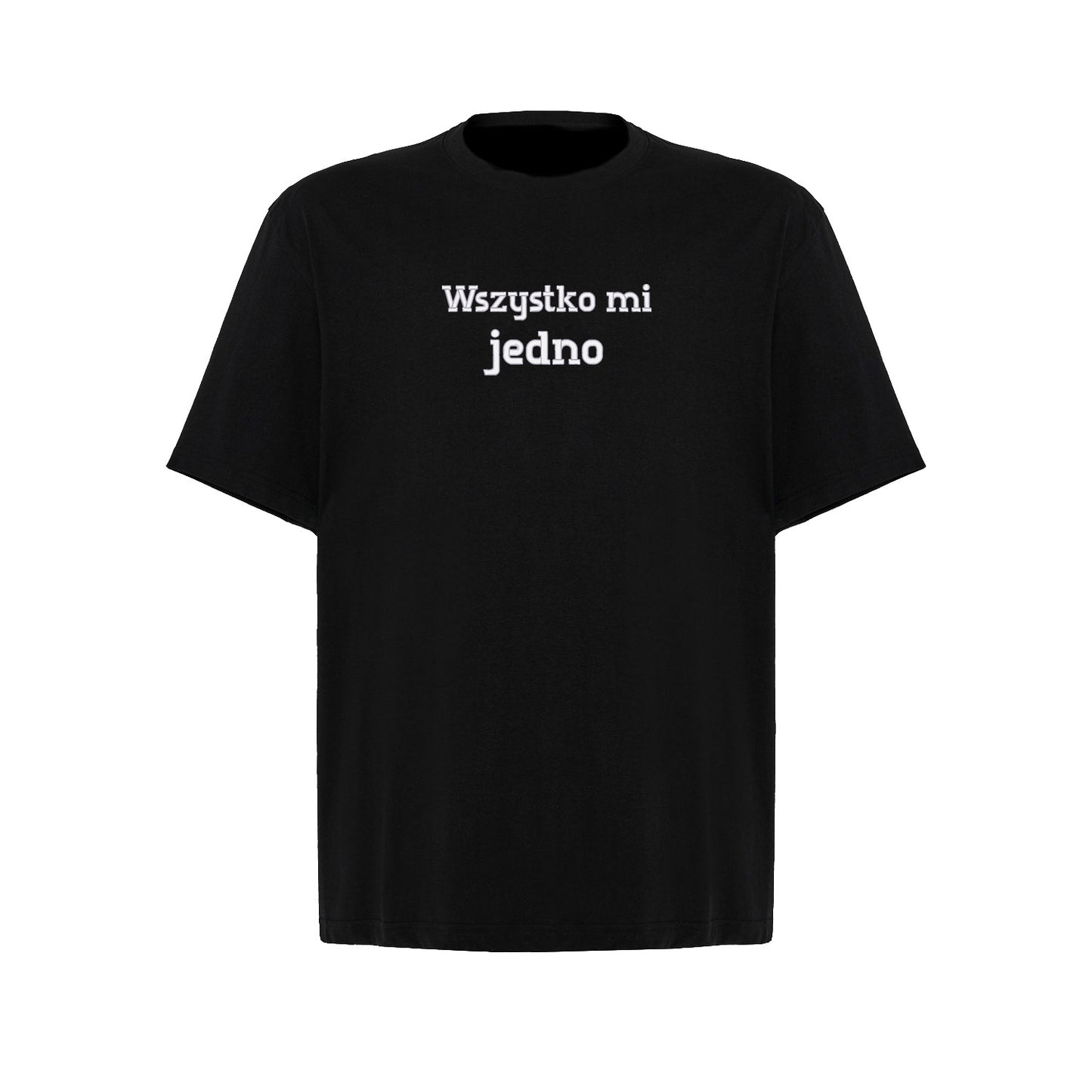 Koszulka oversize „Wszystko mi jedno” – Haft 3D, Luz i Styl