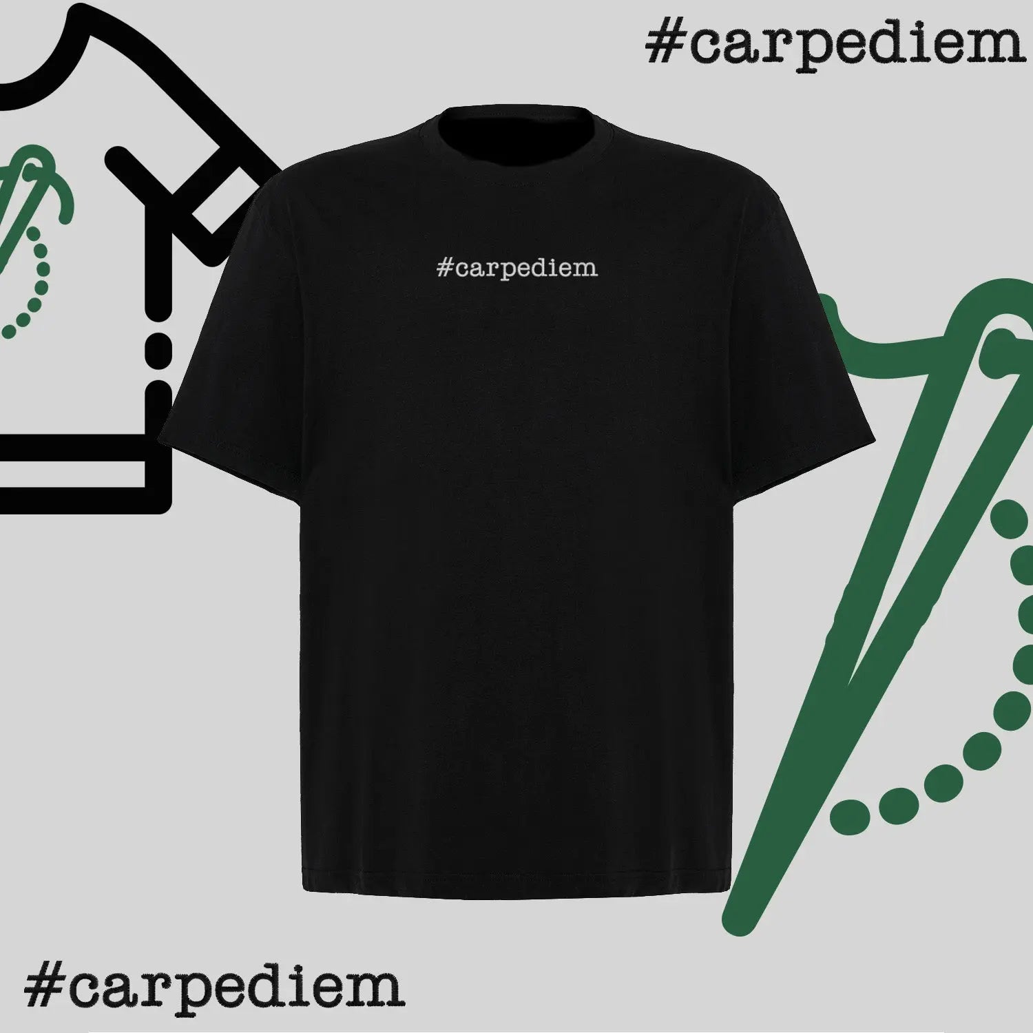 Koszulka oversize "#carpediem" – haft komputerowy, styl z przesłaniem Haft z radości