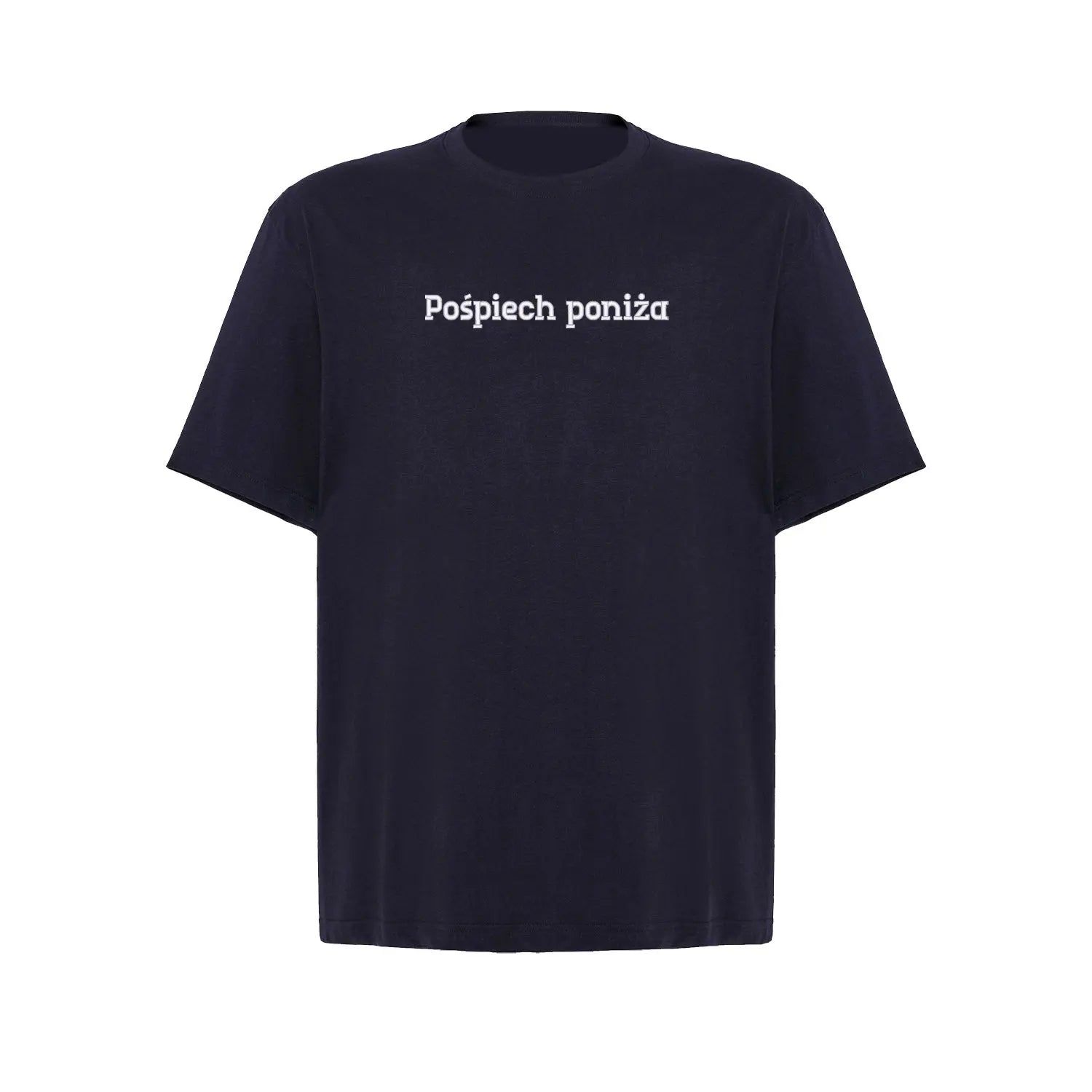 Koszulka oversize „Pośpiech poniża” – Haft 3D, Styl i Dystans do Życia Haft z radości