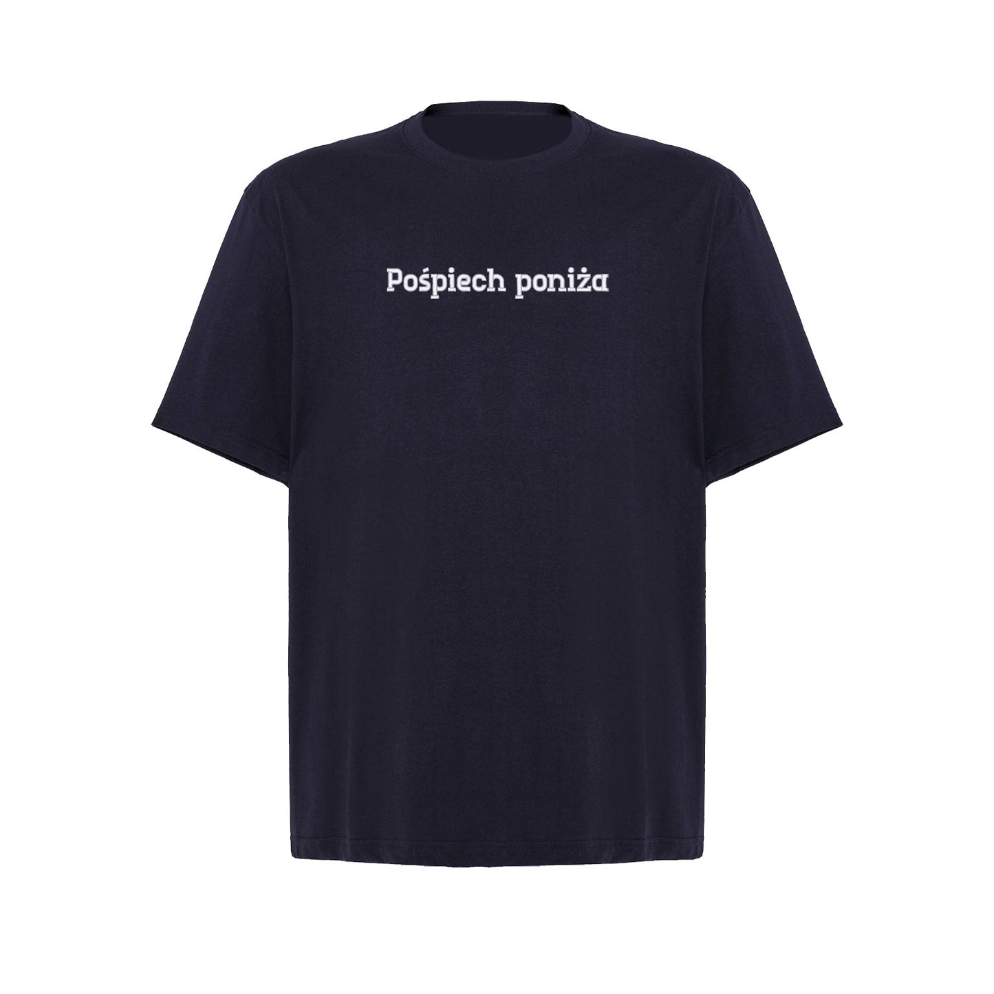 Koszulka oversize „Pośpiech poniża” – Haft 3D, Styl i Dystans do Życia