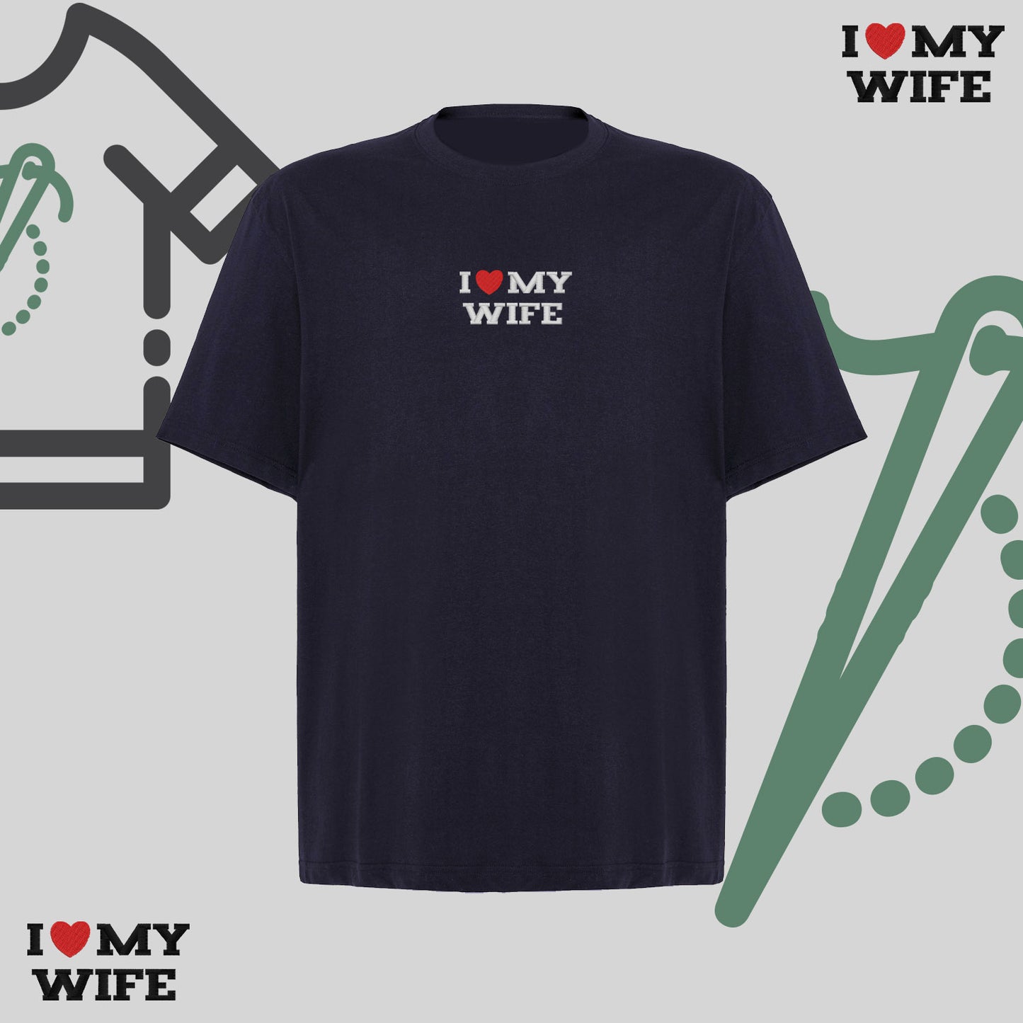 Koszulka oversize z haftem „I❤️ MY WIFE"