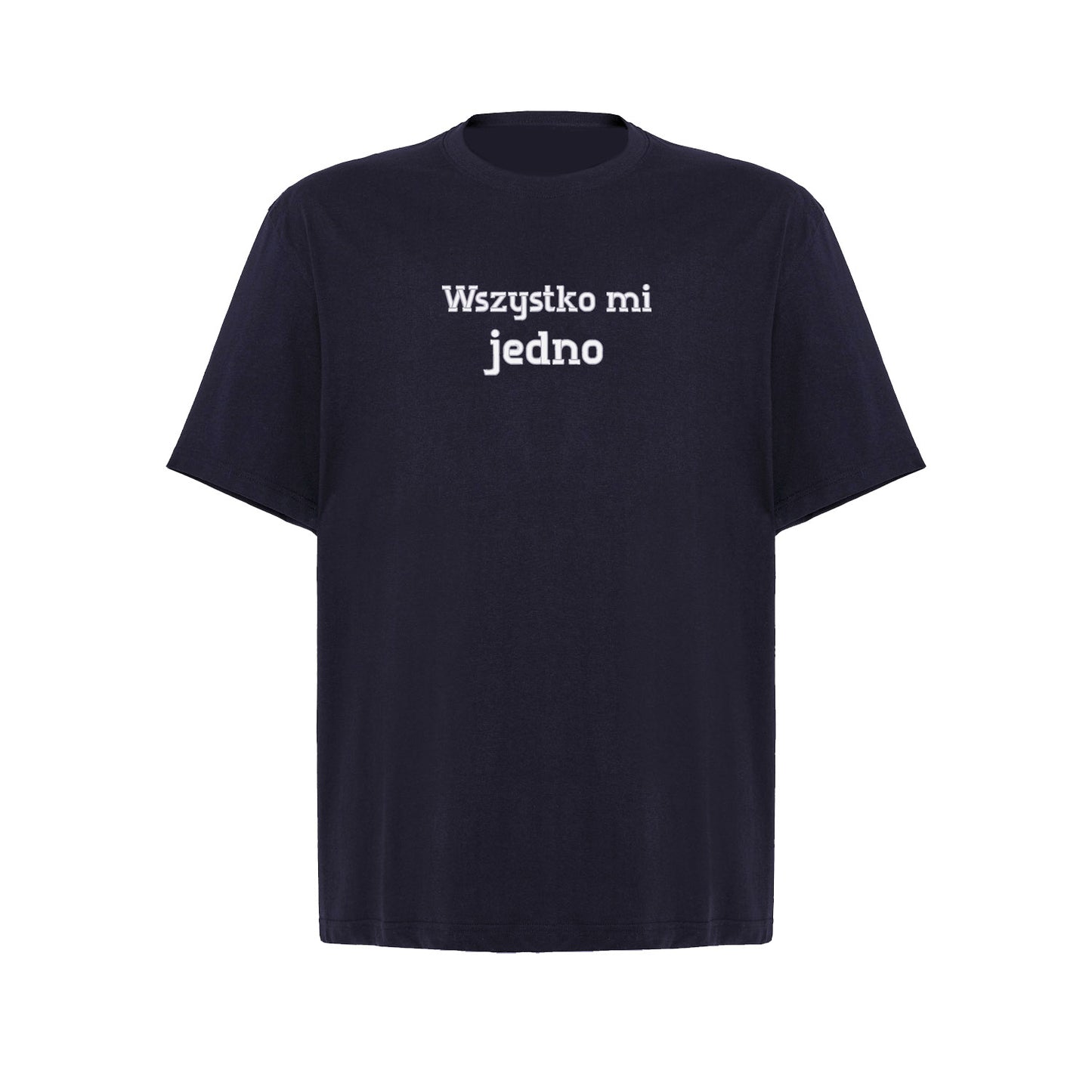 Koszulka oversize „Wszystko mi jedno” – Haft 3D, Luz i Styl