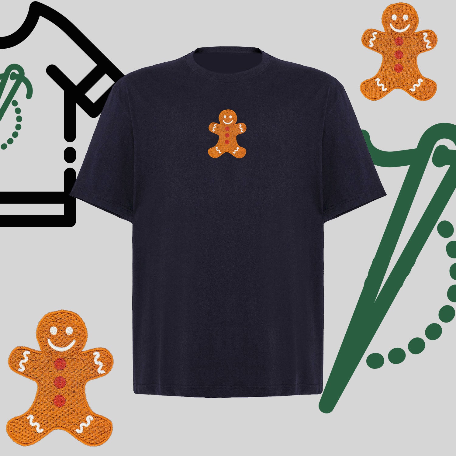 Koszulka oversize "Ciastek" – haft komputerowy, styl z przesłaniem