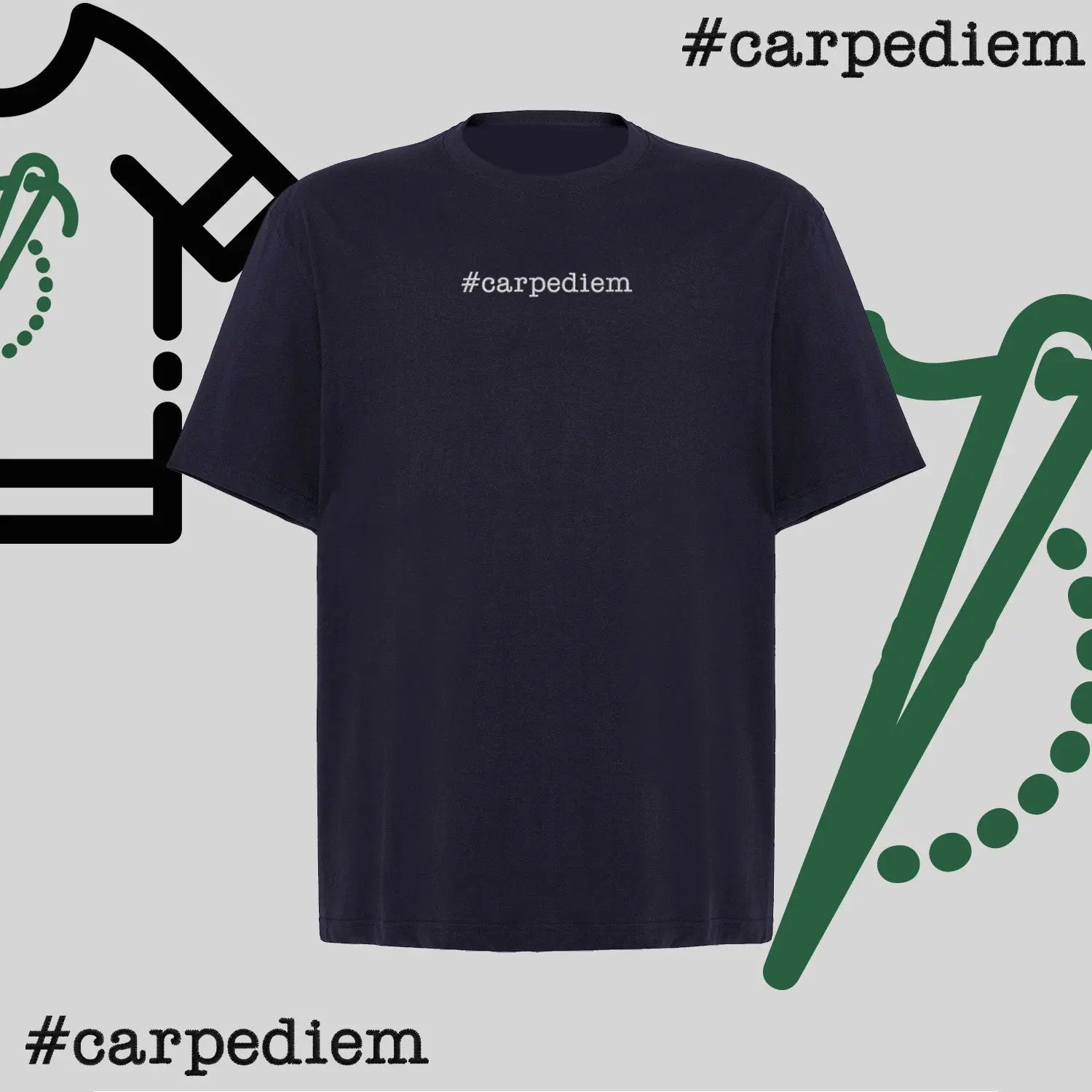 Koszulka oversize "#carpediem" – haft komputerowy, styl z przesłaniem Haft z radości
