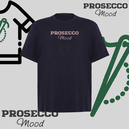 Koszulka oversize "PROSECCO MOOD" – haft komputerowy, styl na każdą okazję