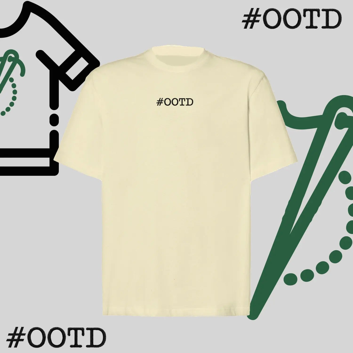 Koszulka oversize "OOTD" – haft komputerowy, modna na co dzień Haft z radości