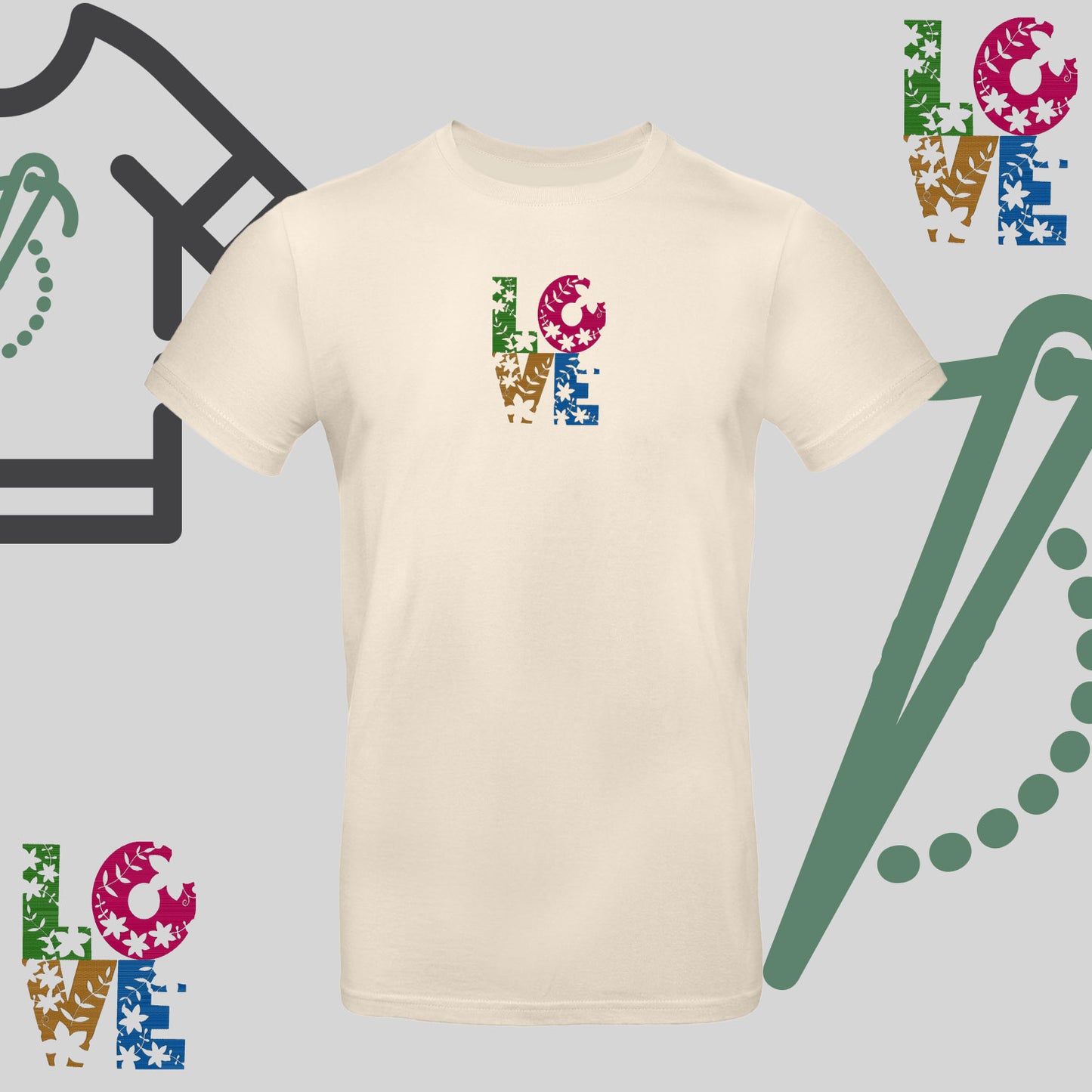 Koszulka unisex z haftem „Kwiatowe Love"