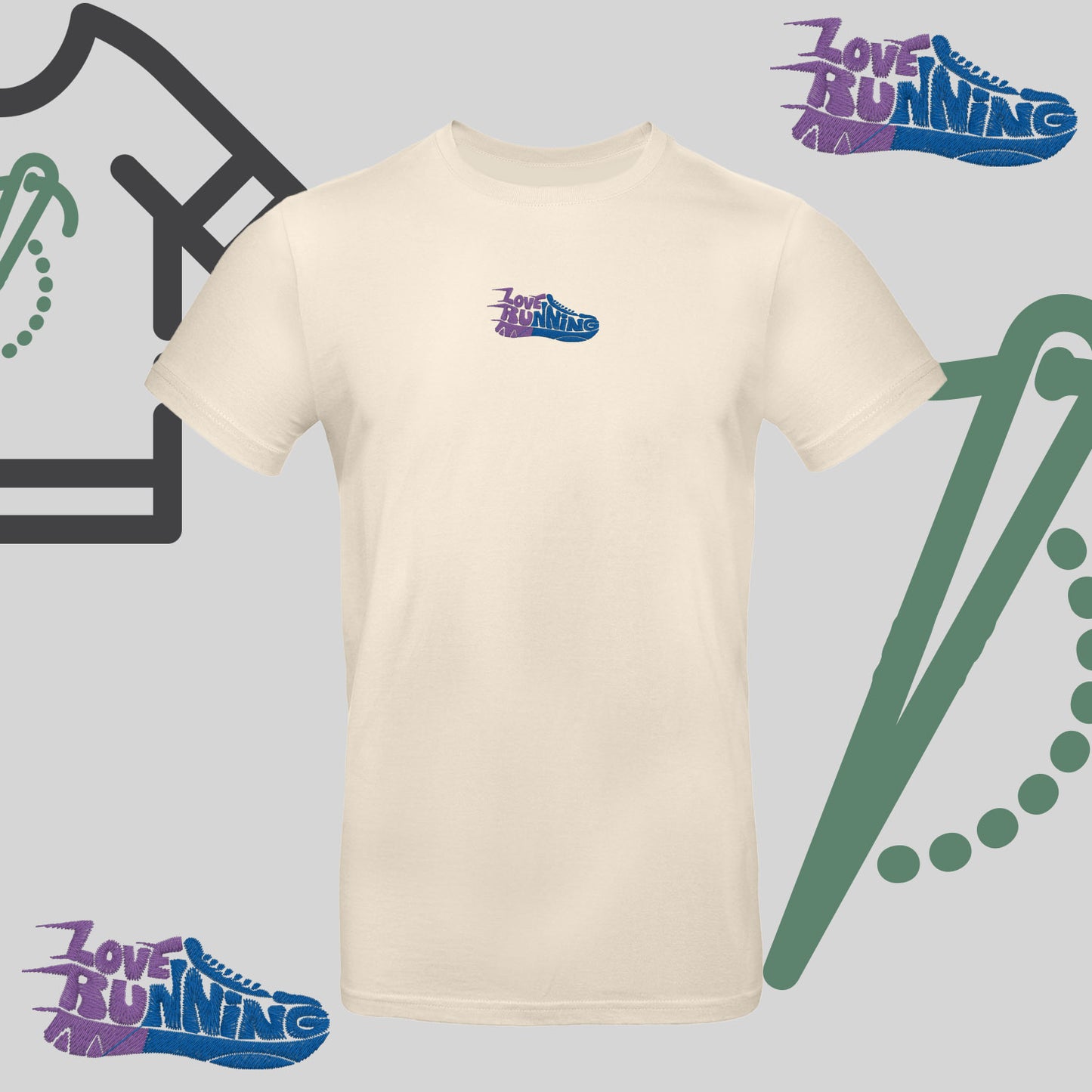 Koszulka unisex z haftem "Love Running"