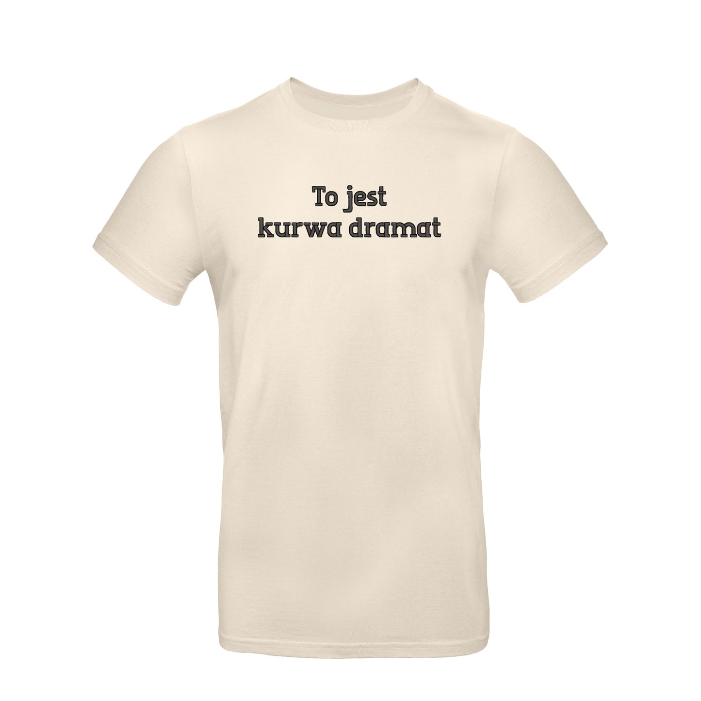 Koszulka unisex „To jest k***a dramat” BEZ CENZURY – Haft 3D, Styl i Dystans