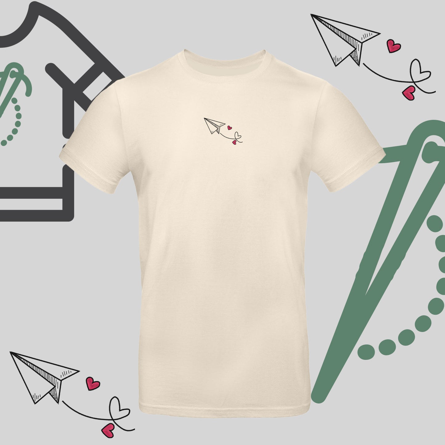 Koszulka unisex z haftem "Walentynkowy Liścik"