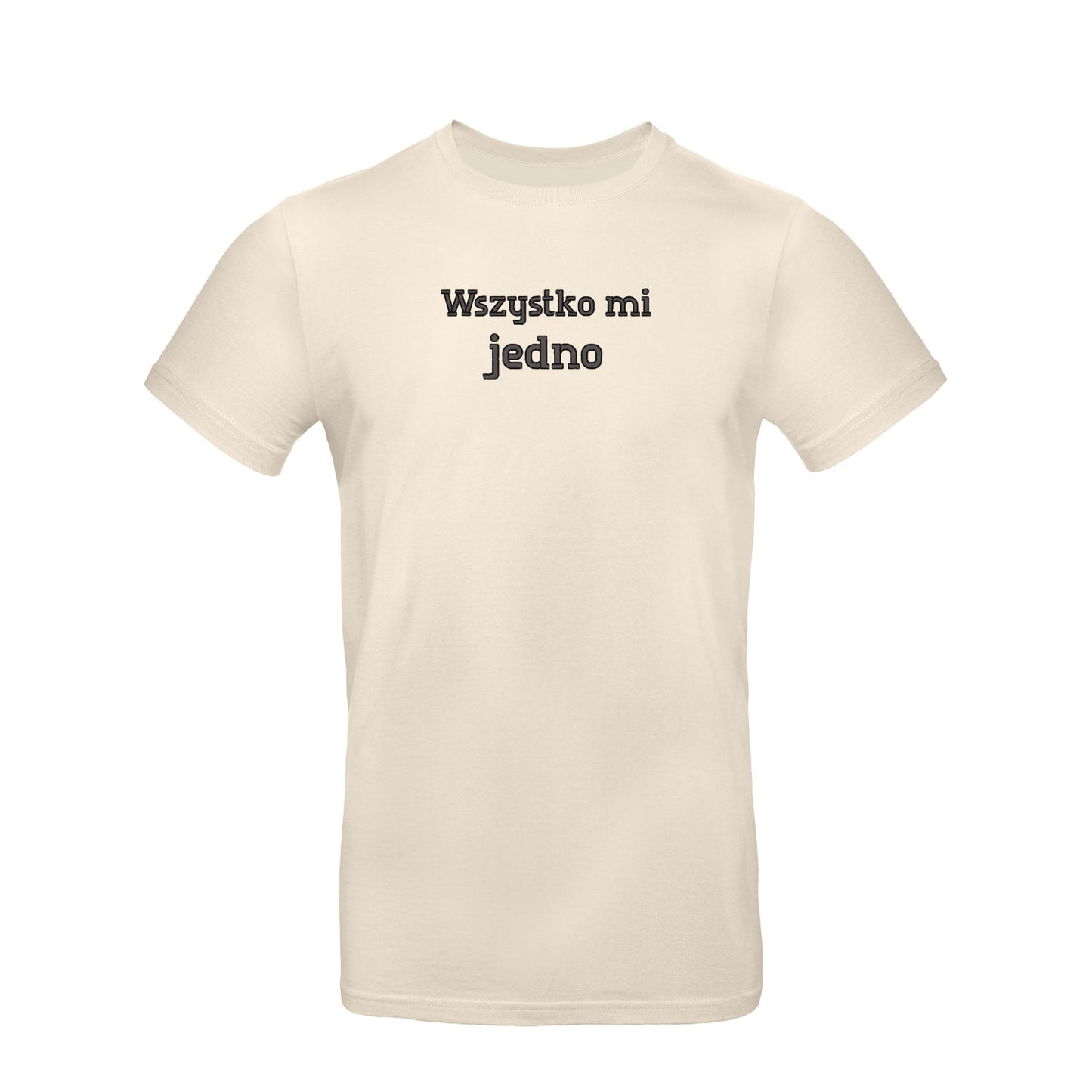 Koszulka unisex „Wszystko mi jedno” – Haft 3D, Luz i Styl