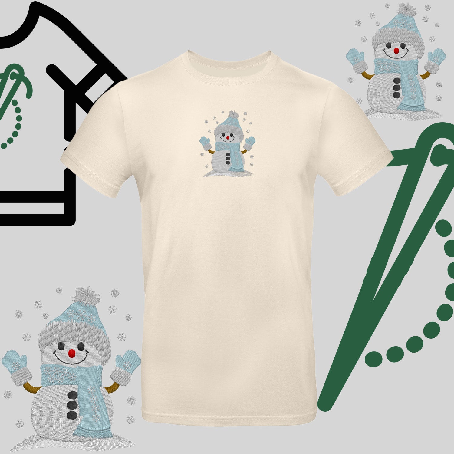 Koszulka unisex  "Bałwanek" – haft komputerowy, styl z pozytywnym przekazem