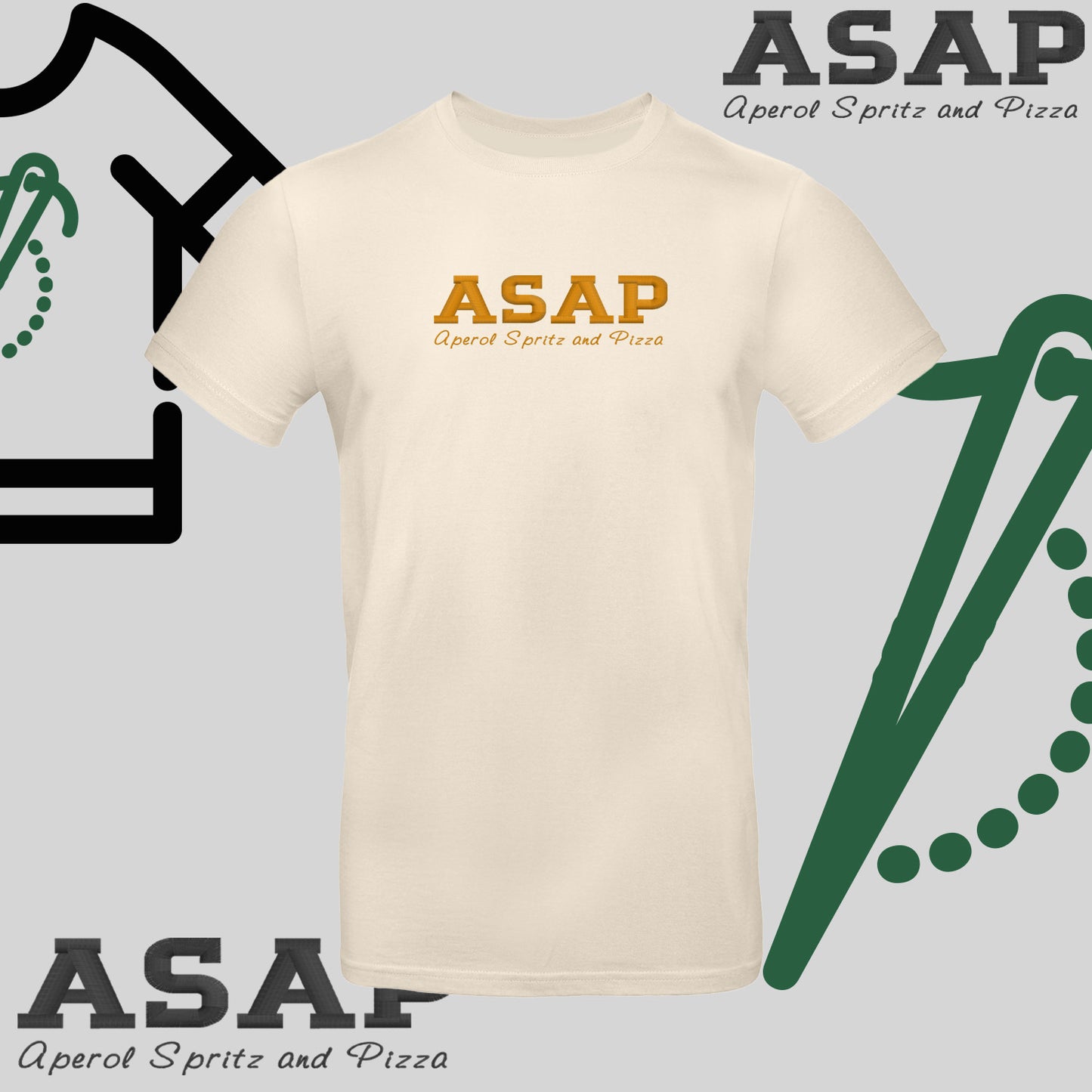 Koszulka unisex "ASAP – Aperol Spritz and Pizza" – haft, włoski klimat