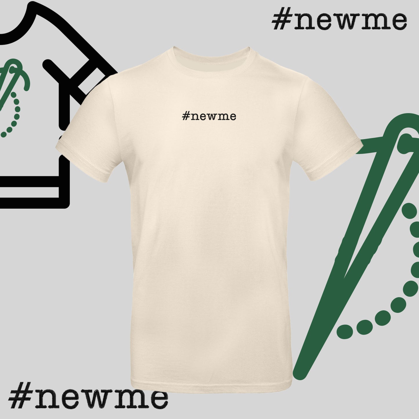 Koszulka unisex  "#newme" – haft komputerowy, motywacja i nowy styl