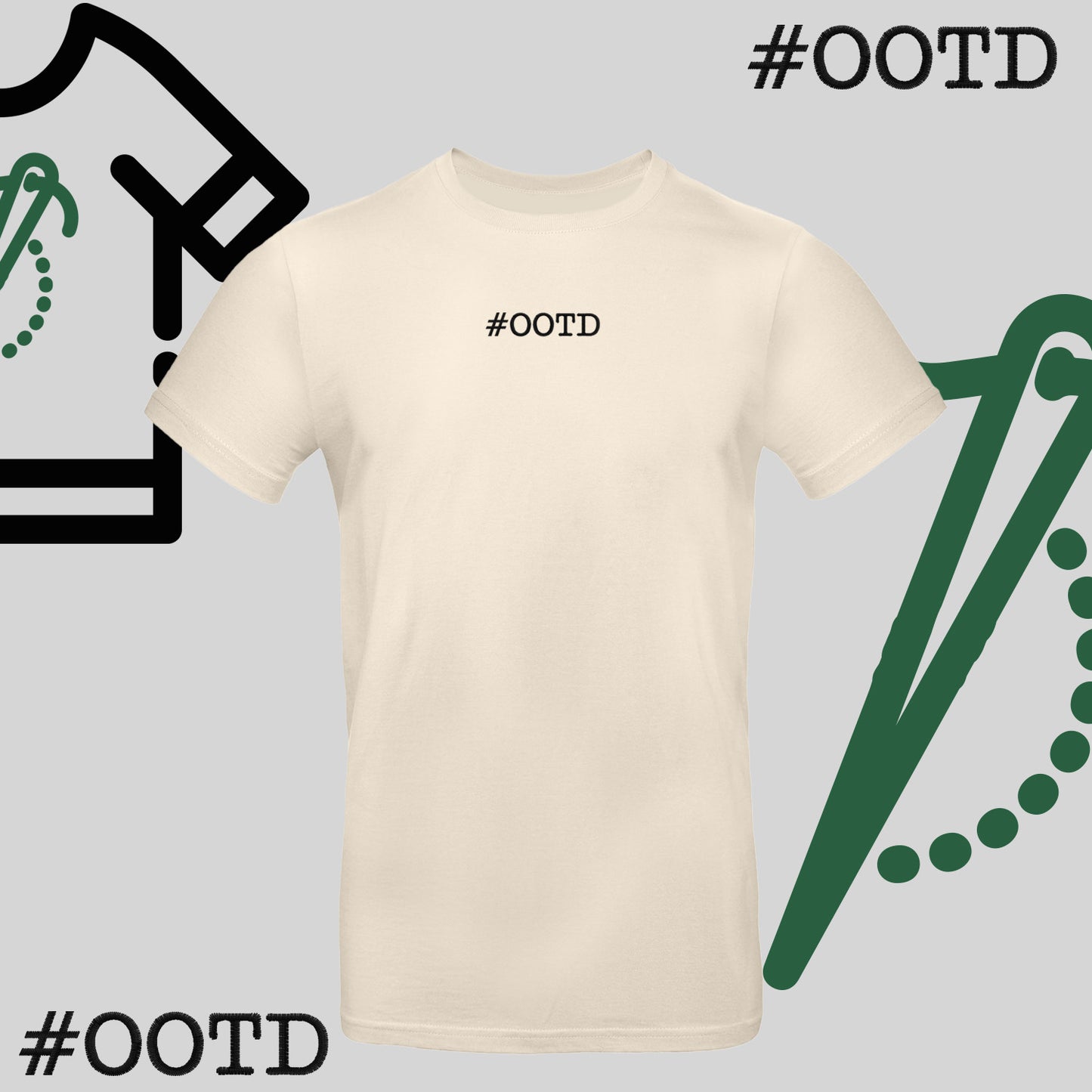 Koszulka unisex "OOTD" – haft komputerowy, modna na co dzień