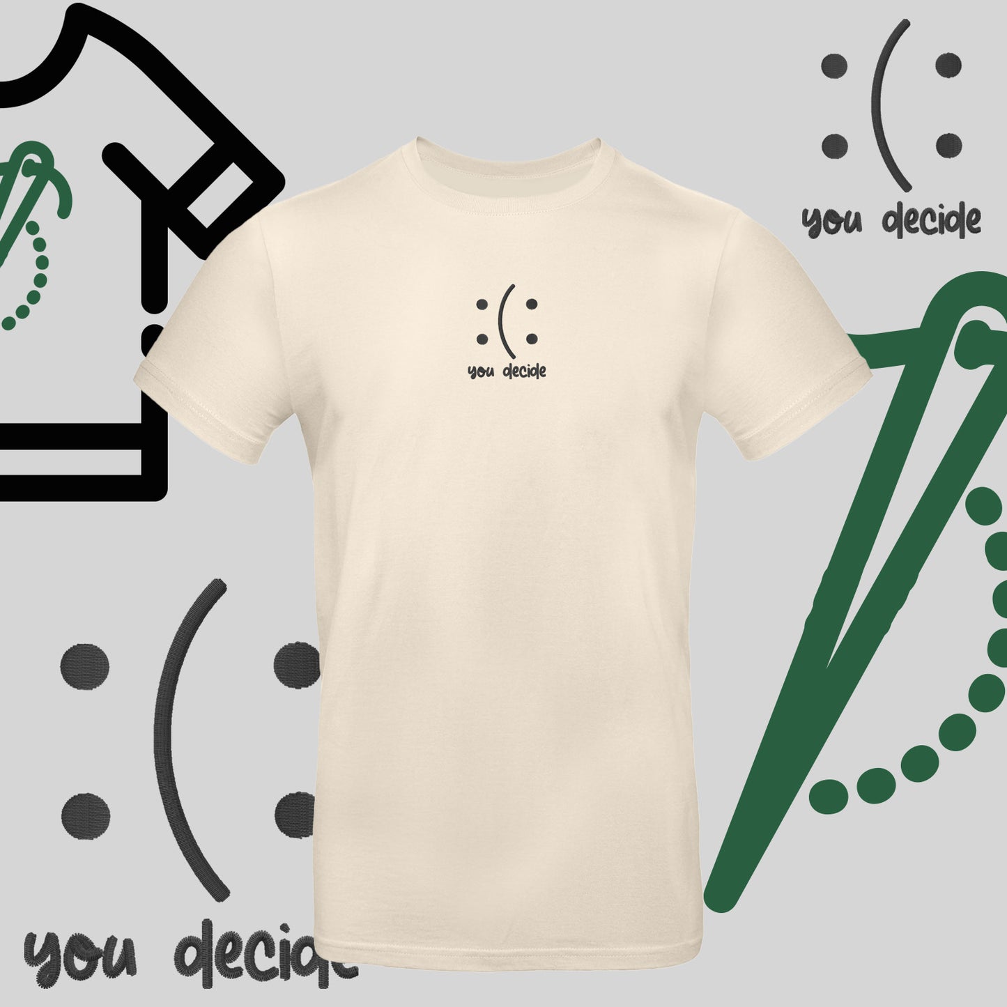 Koszulka unisex "Ty Decydujesz" – haft komputerowy, moda z przesłaniem