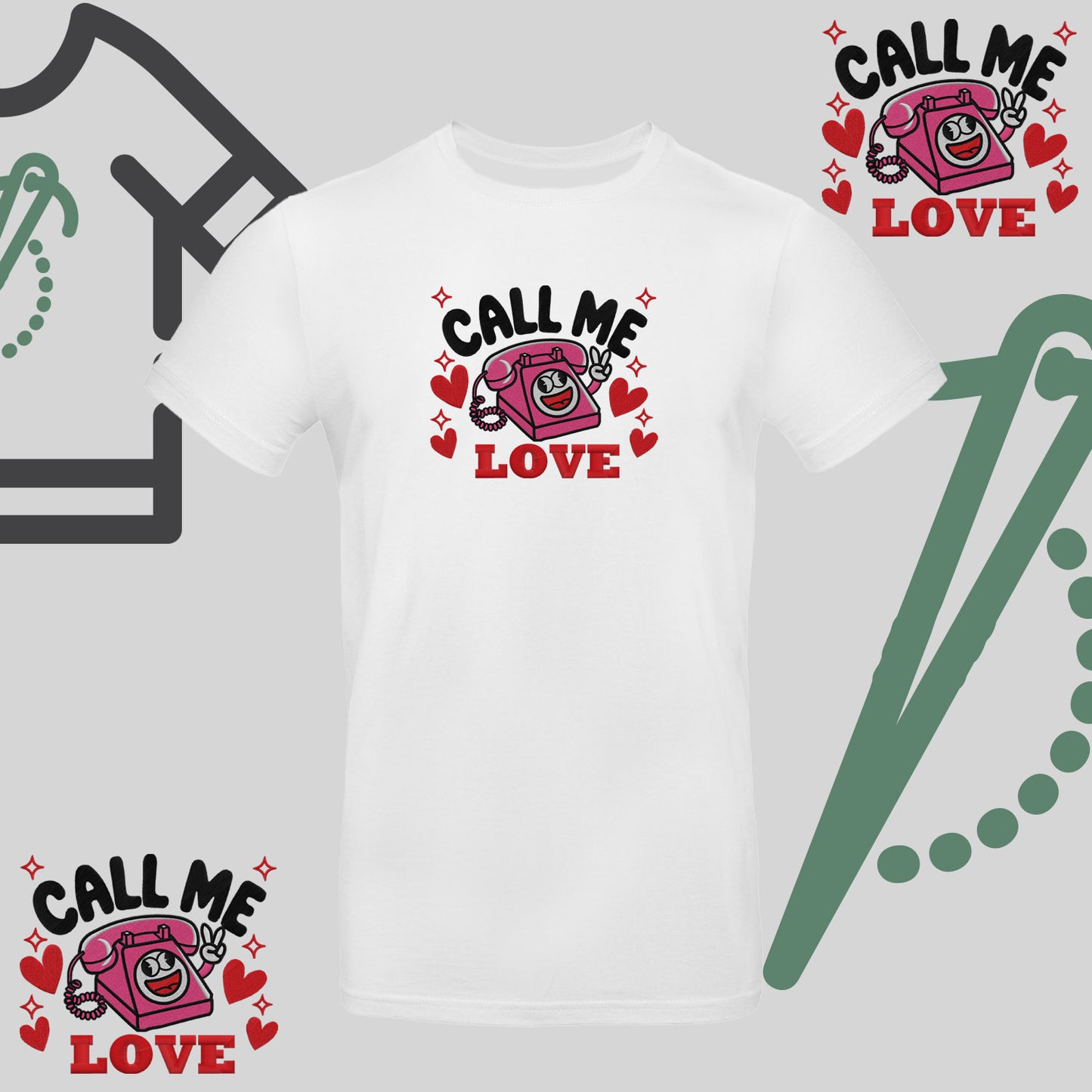 Koszulka unisex z haftem "Call Me Love"