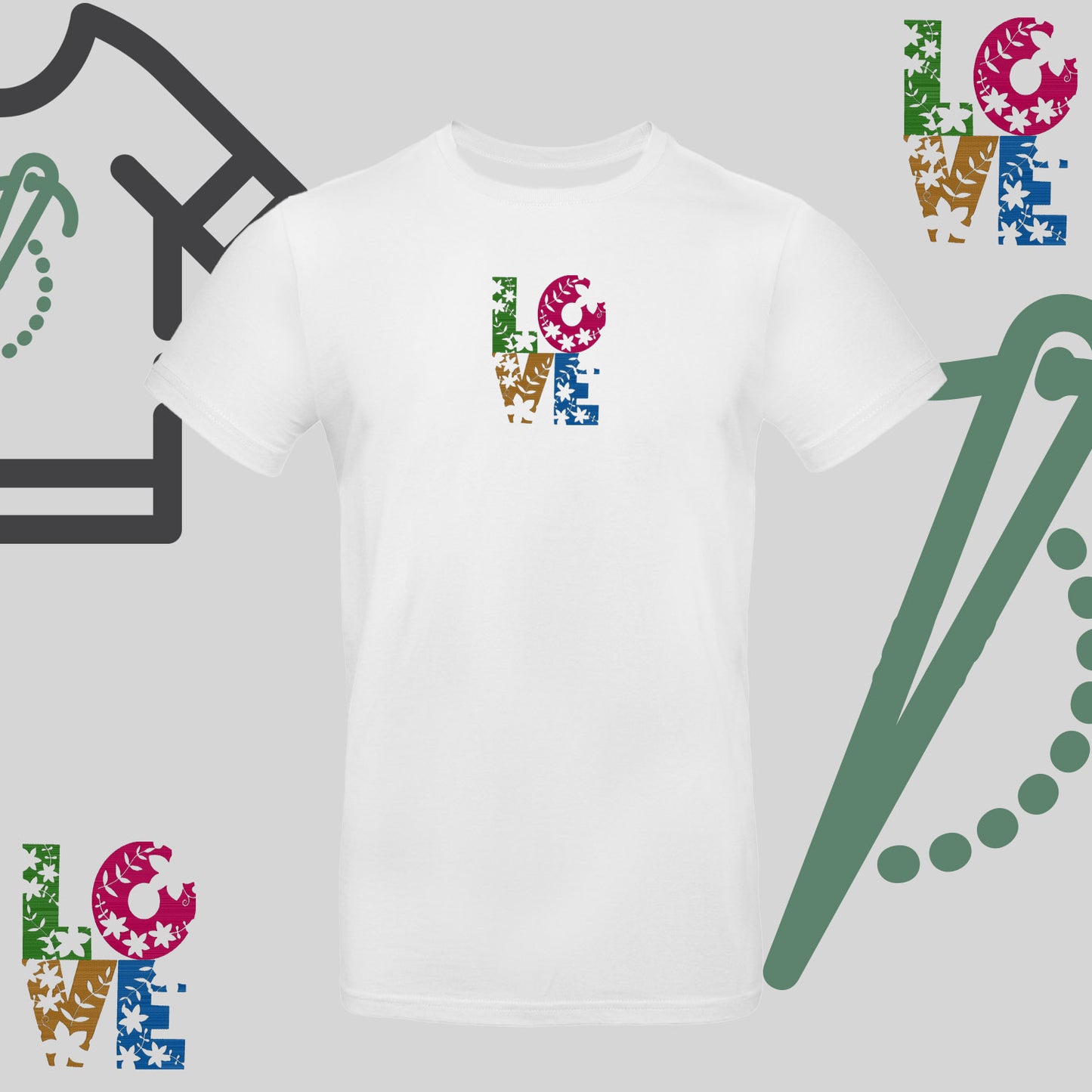 Koszulka unisex z haftem „Kwiatowe Love"