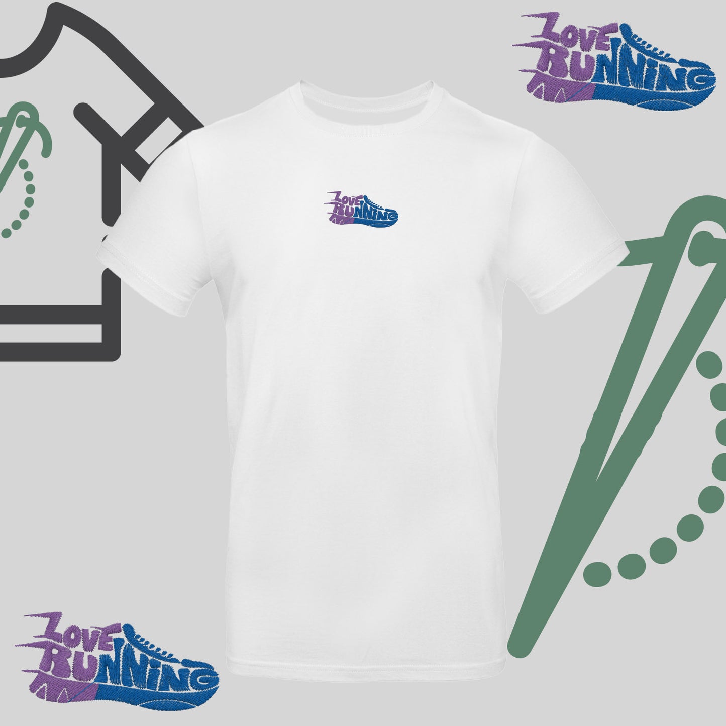 Koszulka unisex z haftem "Love Running"