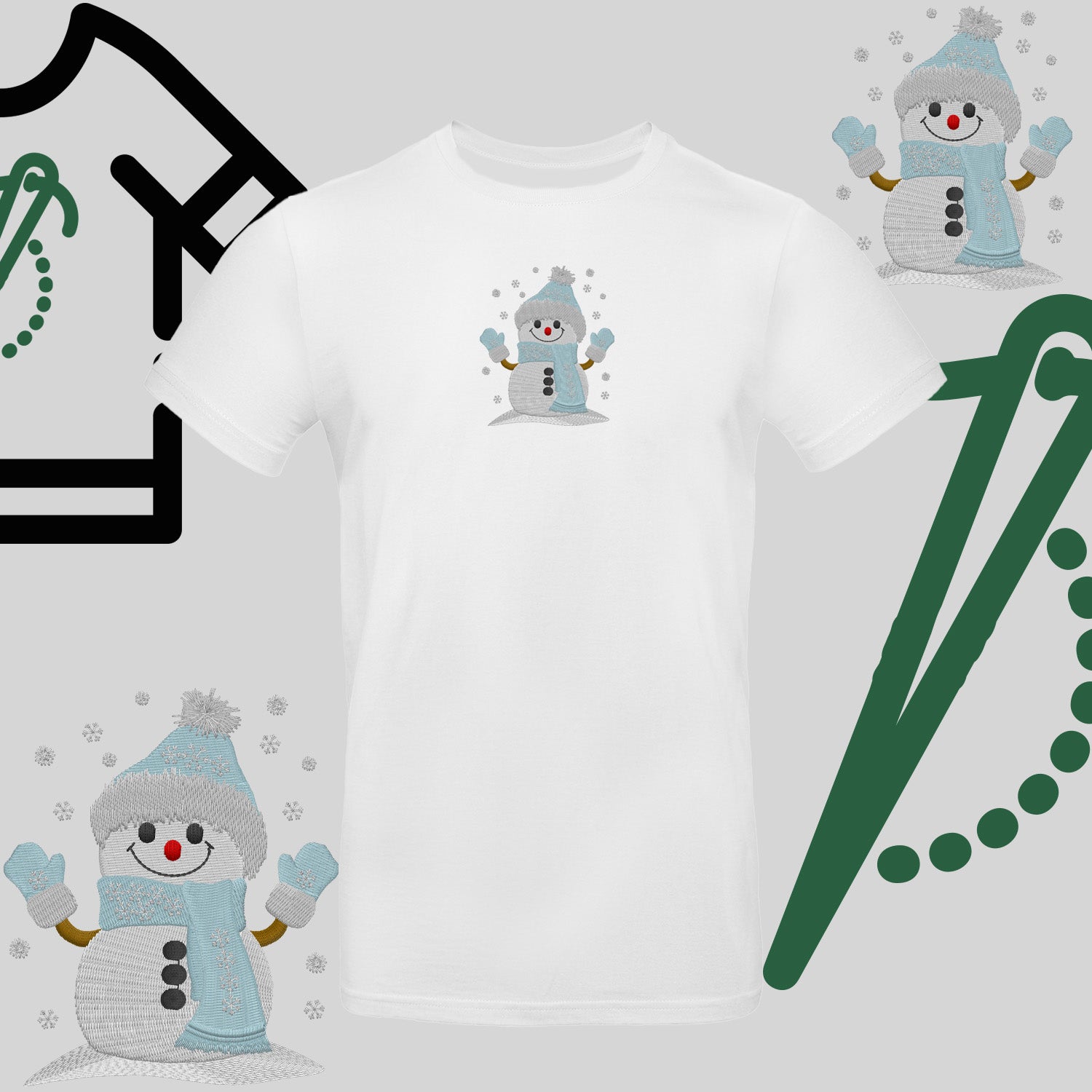 Koszulka unisex  "Bałwanek" – haft komputerowy, styl z pozytywnym przekazem